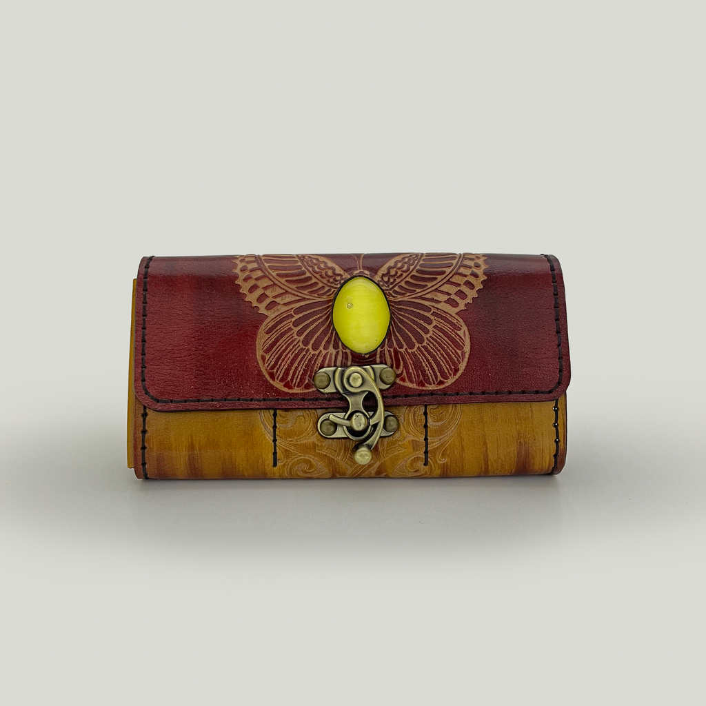 Butterfly Leather Clutch