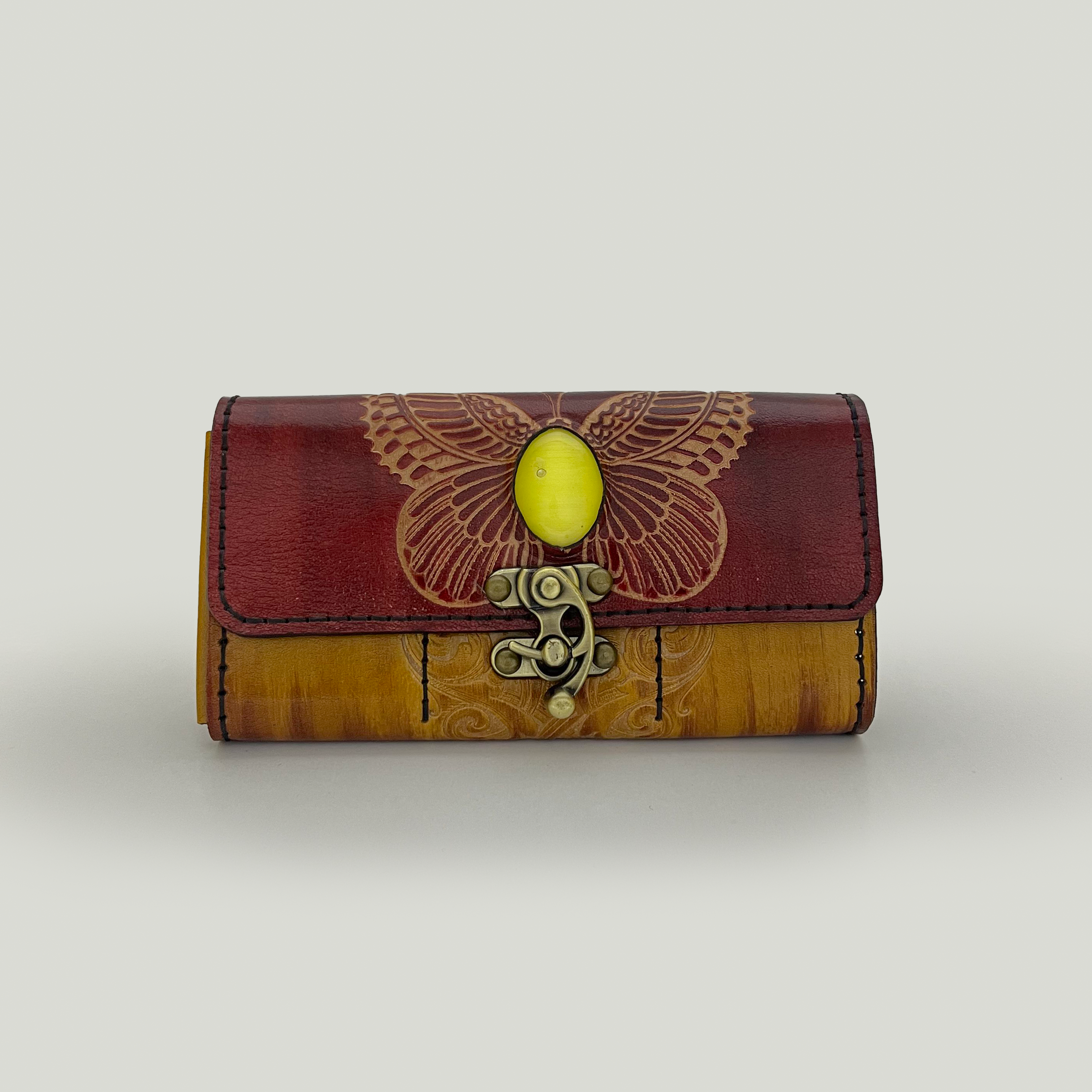 Butterfly Leather Clutch