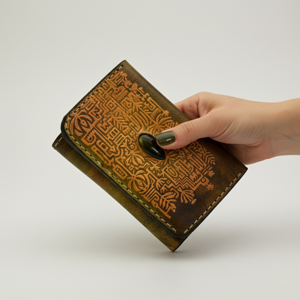 Geometric Leather Clutch