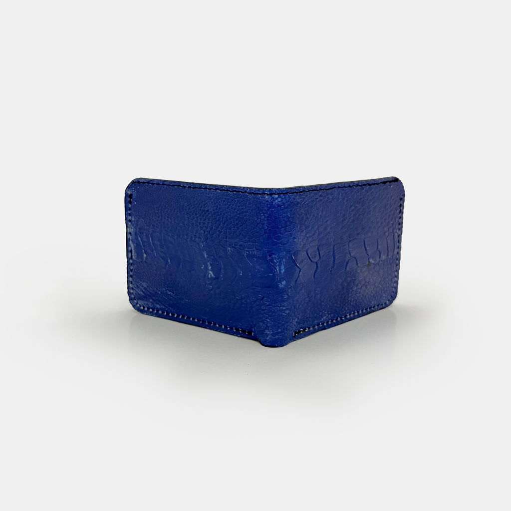 Blue Ostrich Leather Wallet