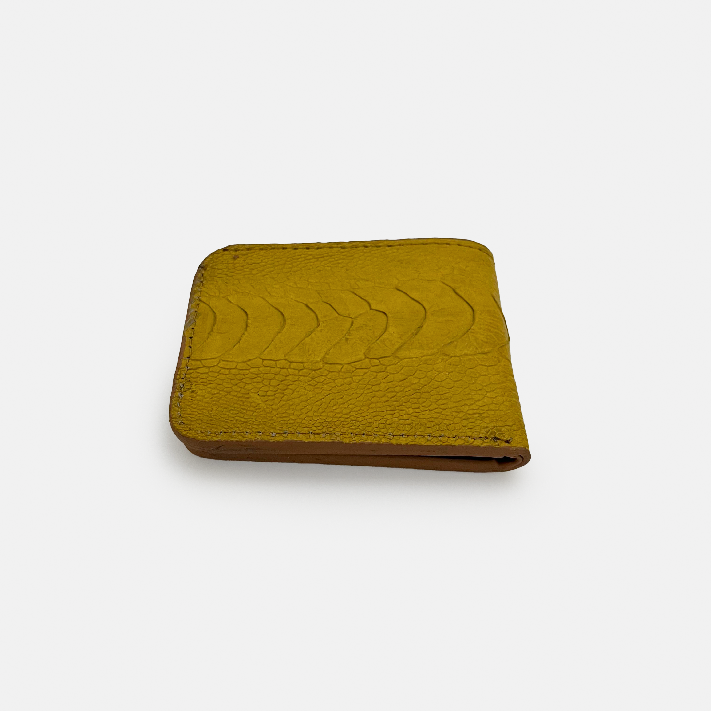 Yellow Ostrich Leather Wallet