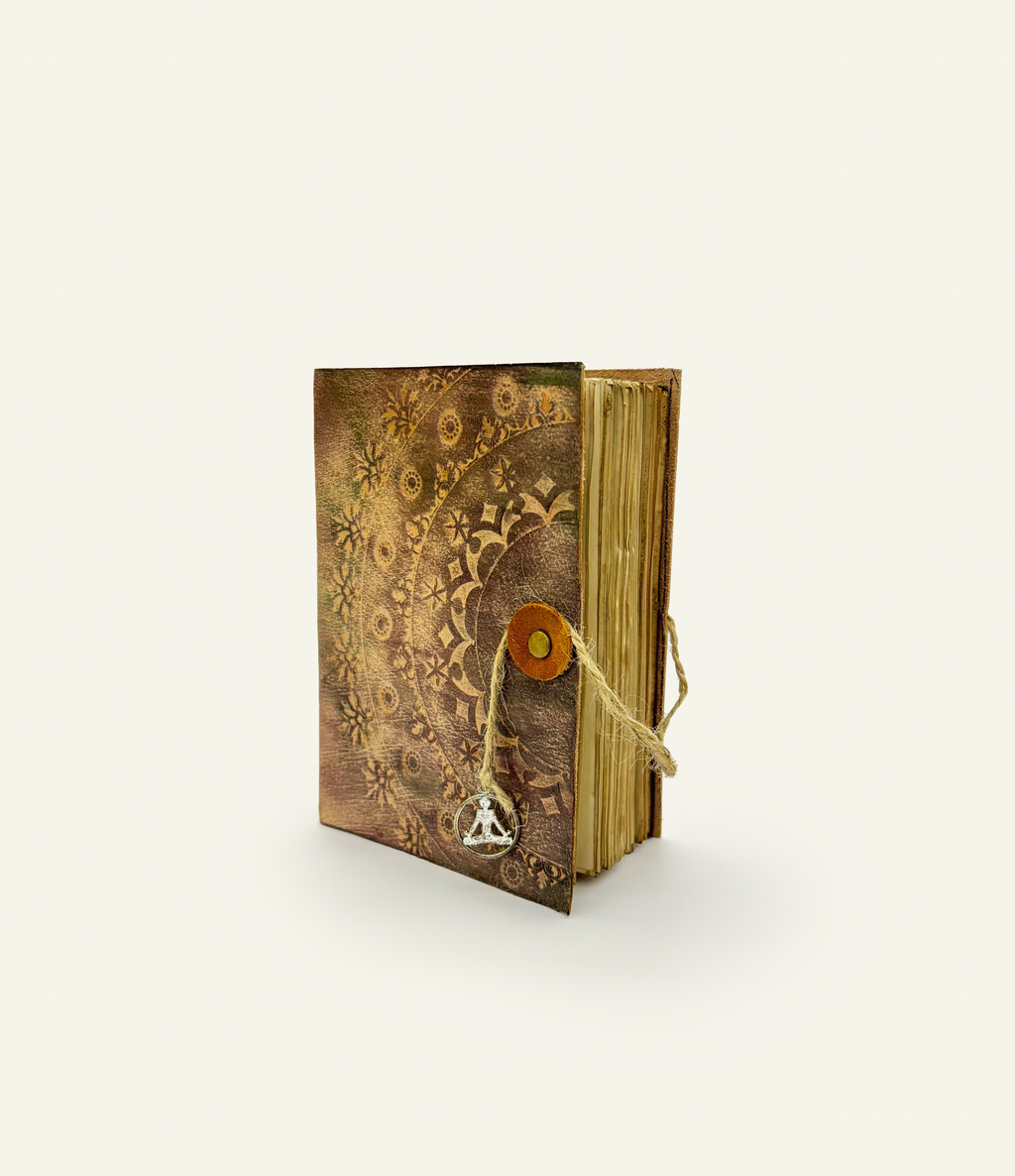 Small Rustic Mandala Leather Notebook