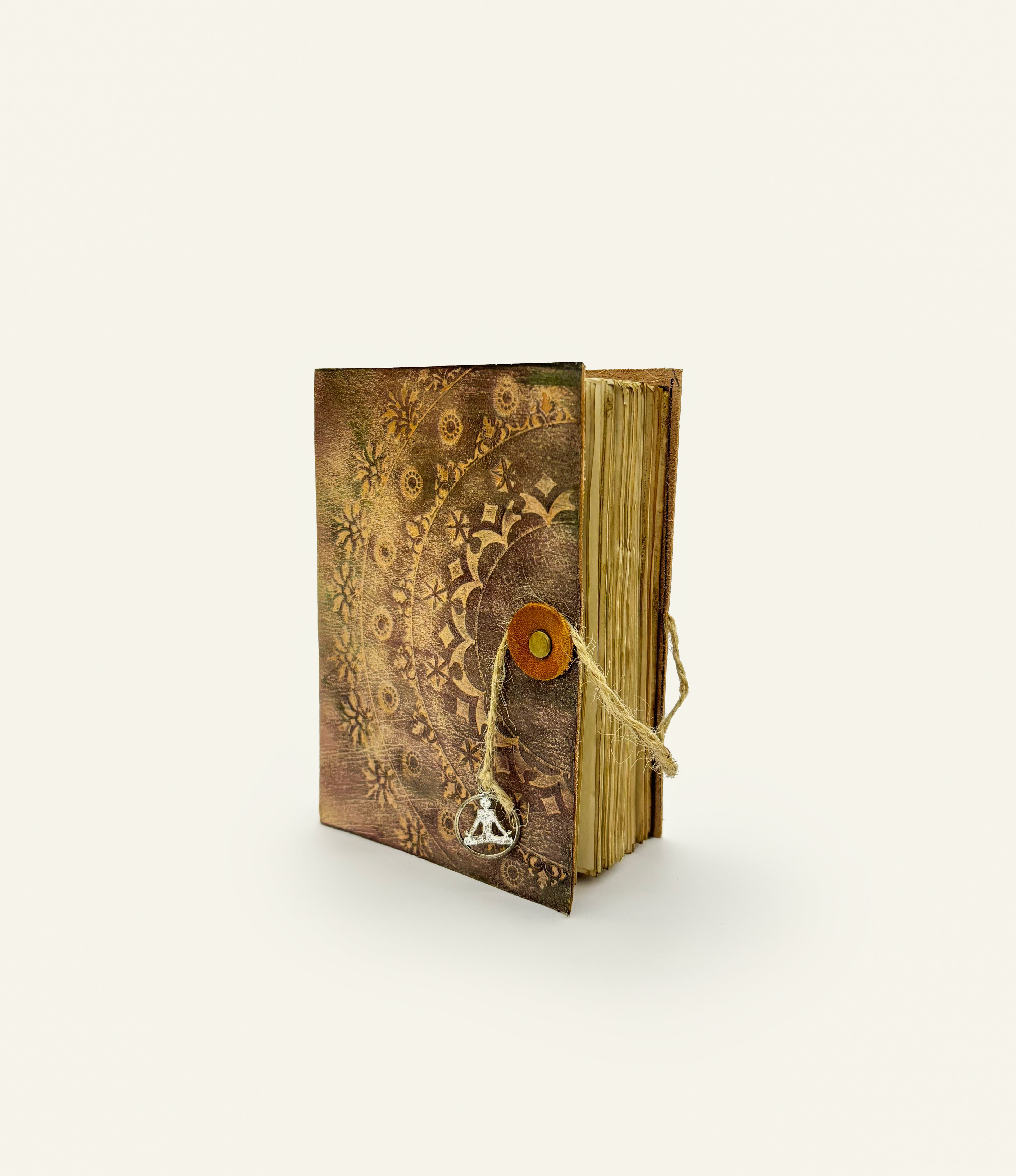 Small Rustic Mandala Leather Notebook