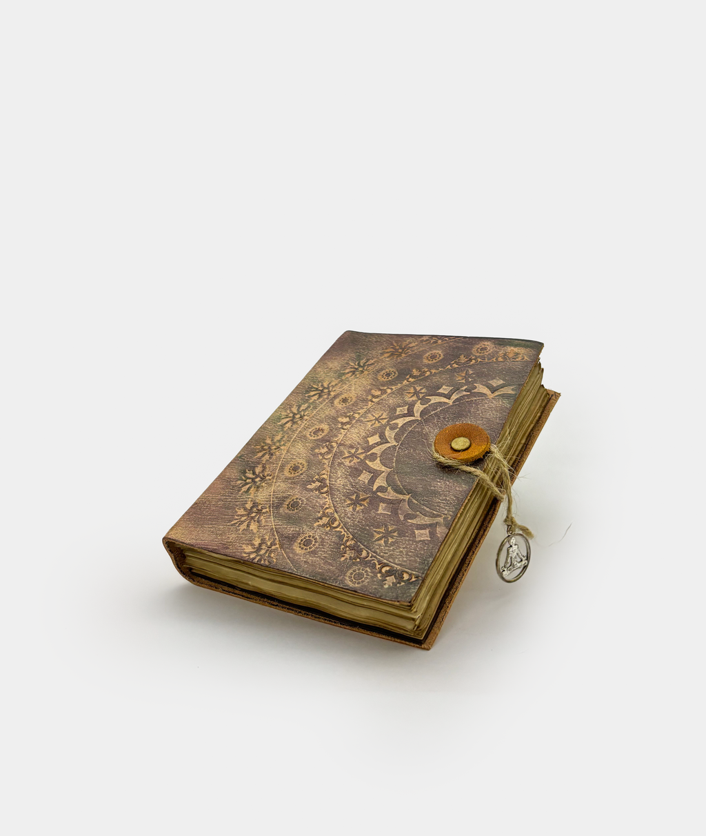 Small Rustic Mandala Leather Notebook
