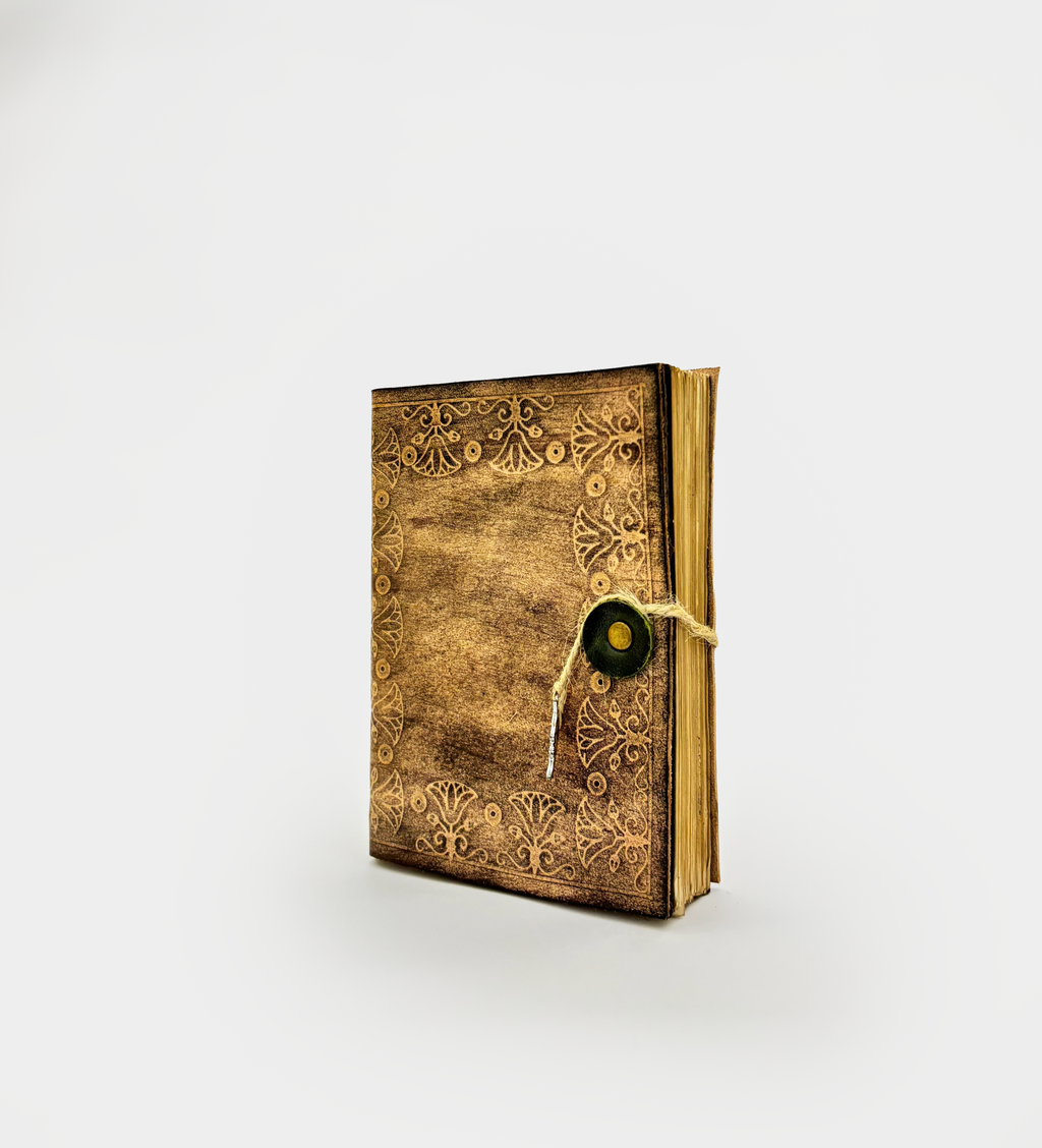 Small Painted Stamped Leather Notebook