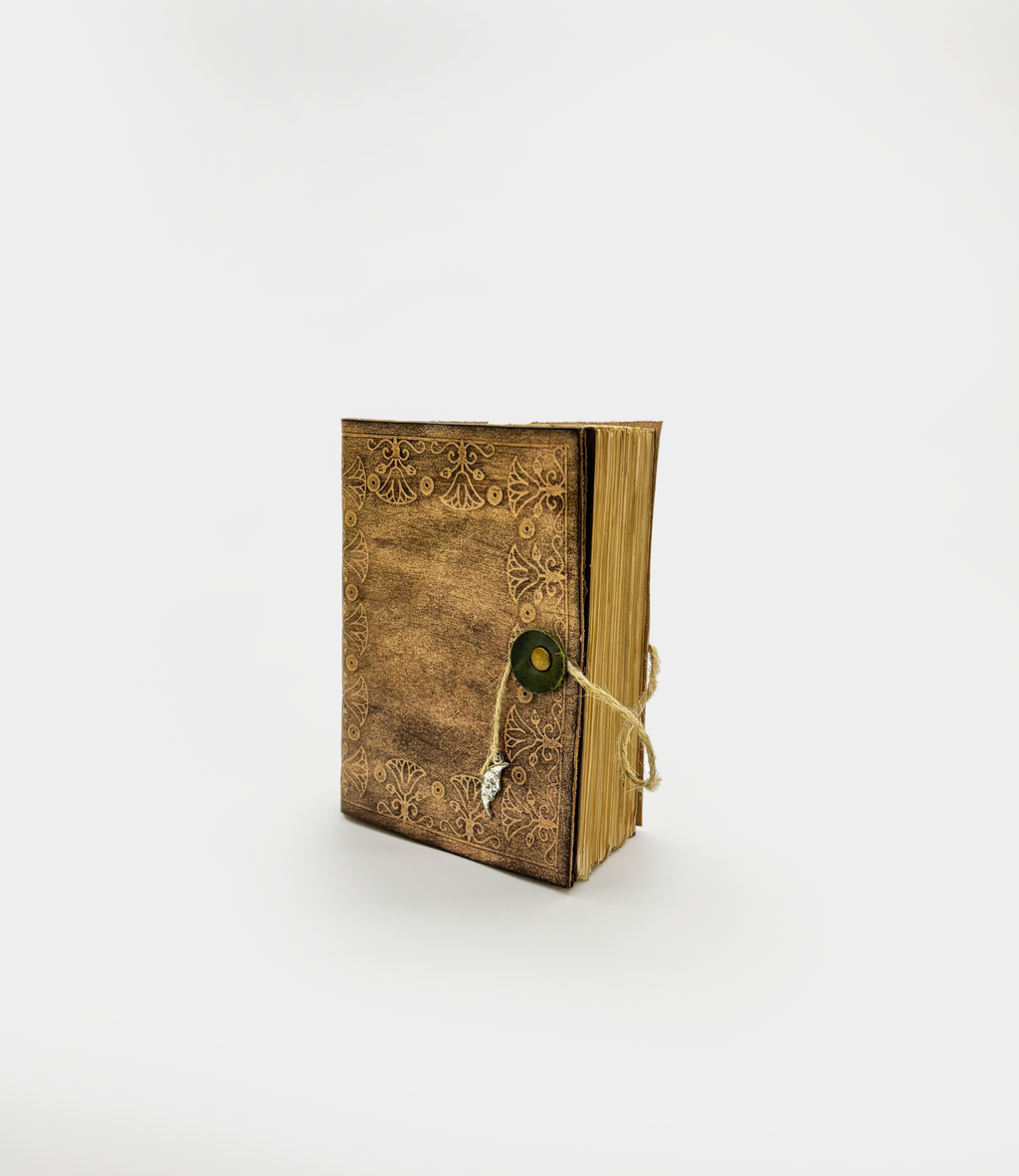 Small Painted Stamped Leather Notebook