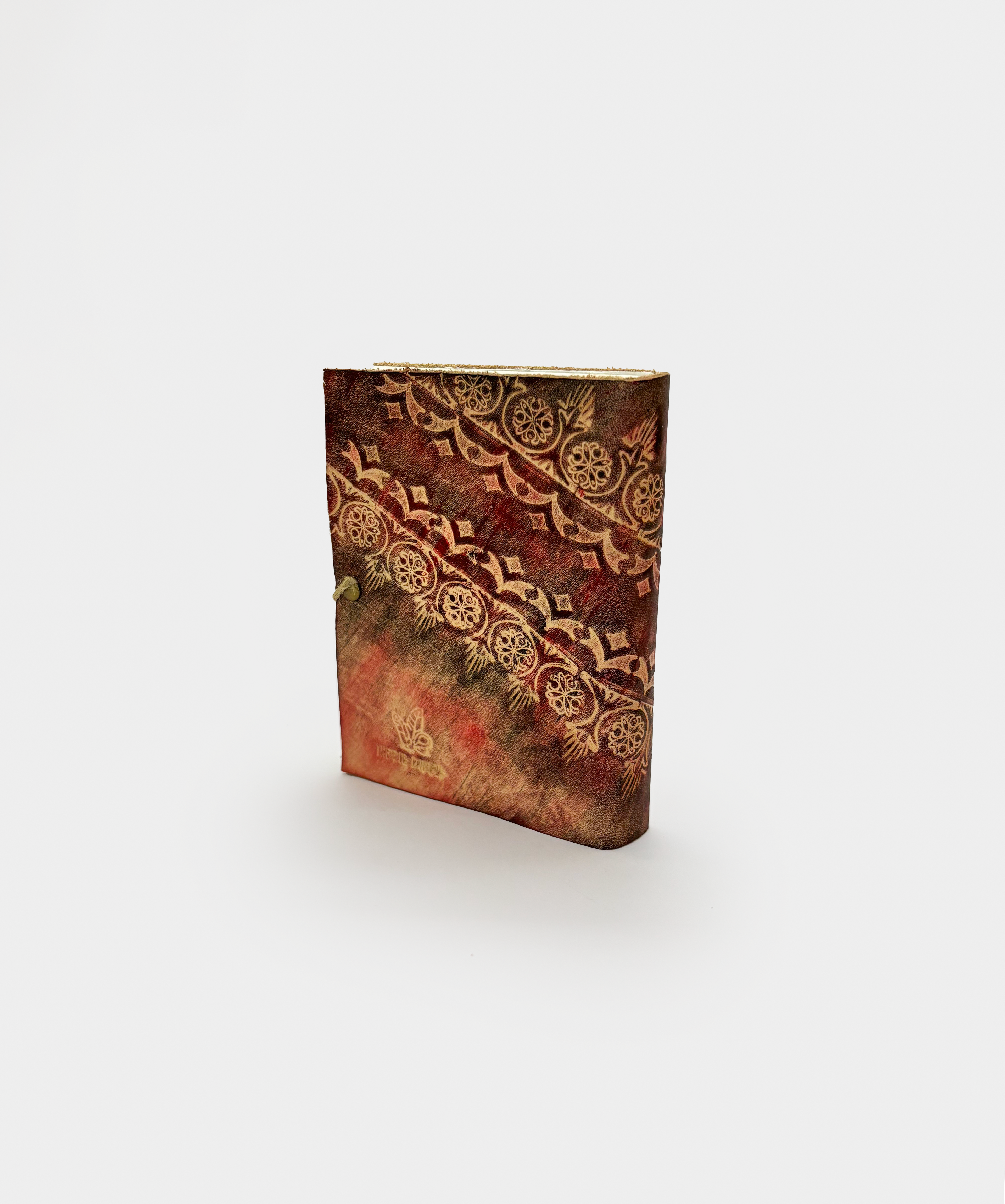 Small Ruby Stamped Leather Notebook