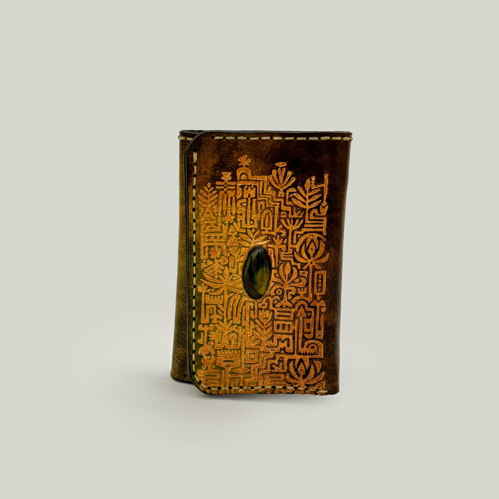 Geometric Leather Clutch