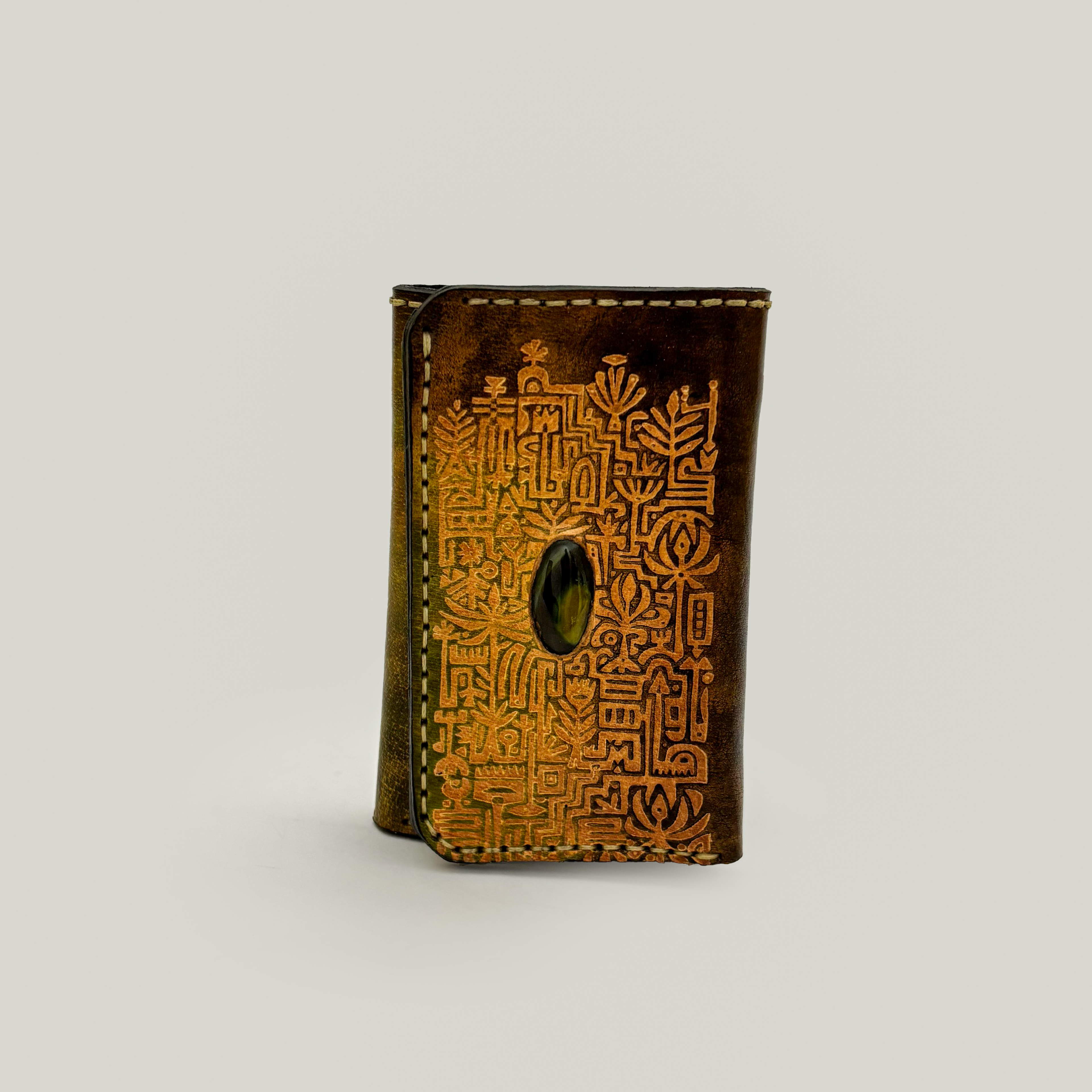 Geometric Leather Clutch