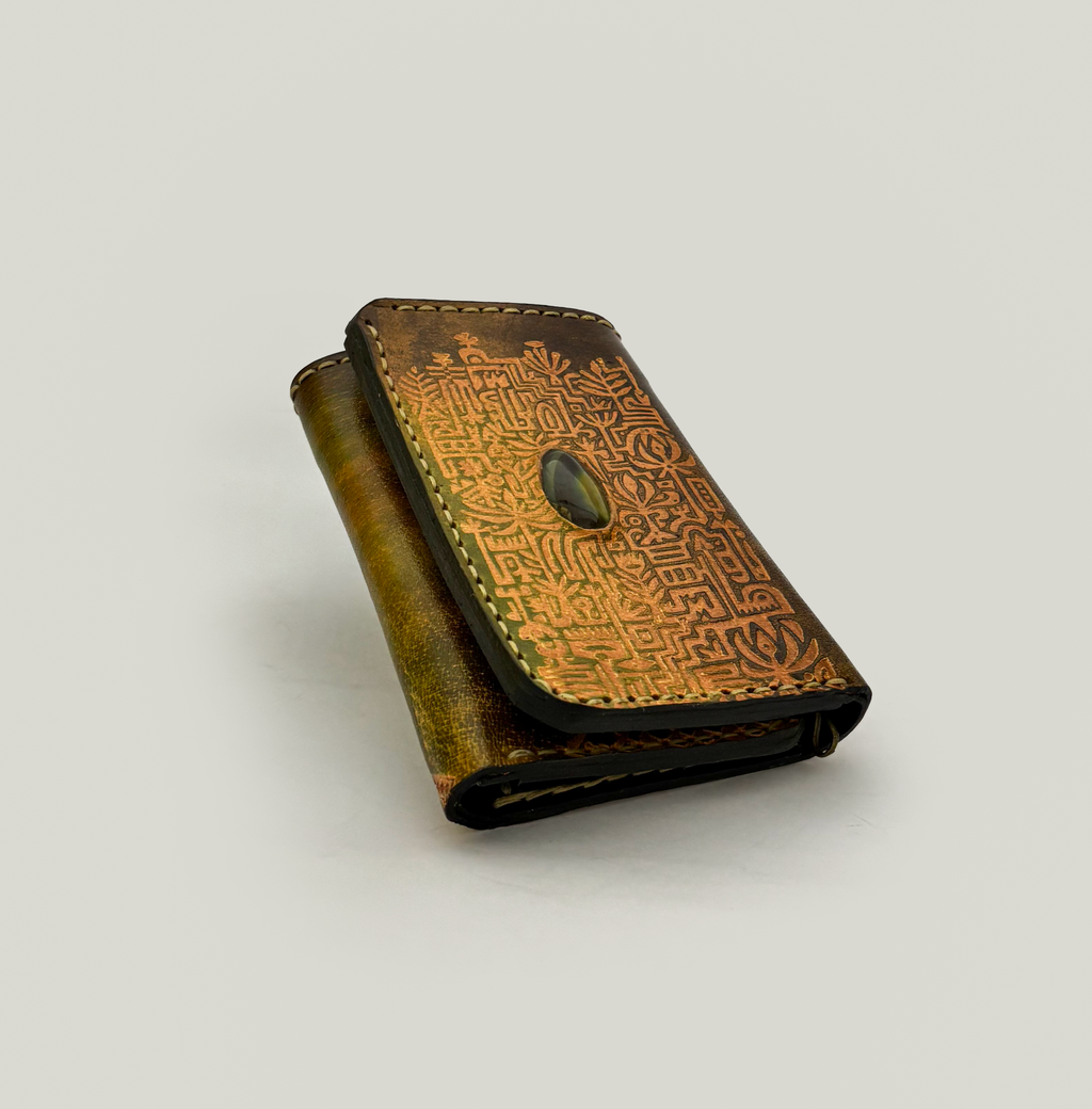 Geometric Leather Clutch