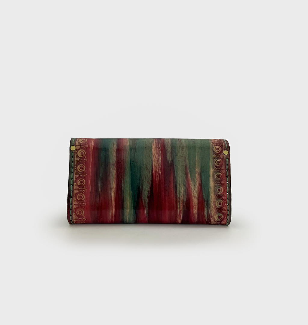 Boho Stripe Leather Clutch