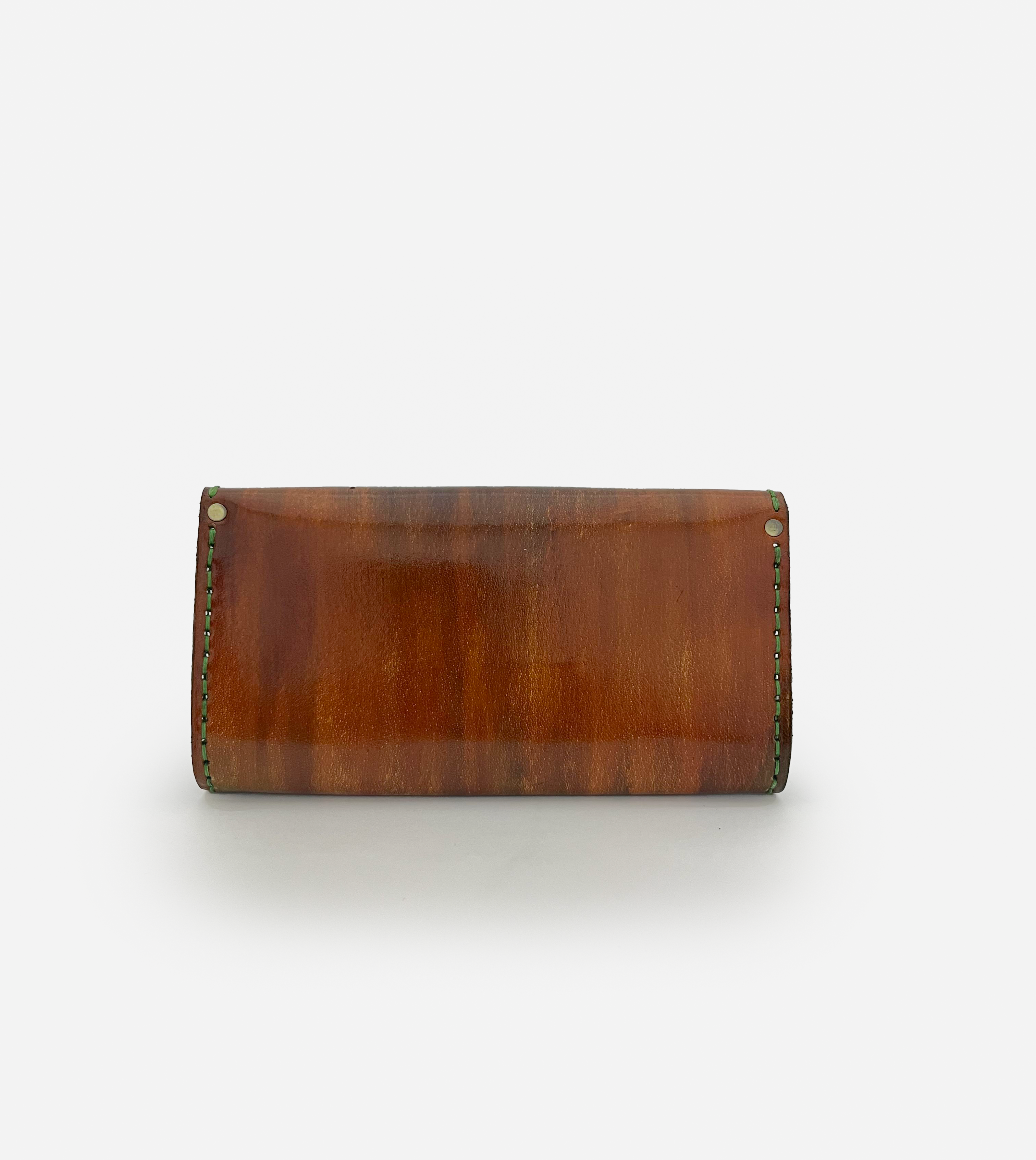 Wing Mandala Brown Leather Clutch