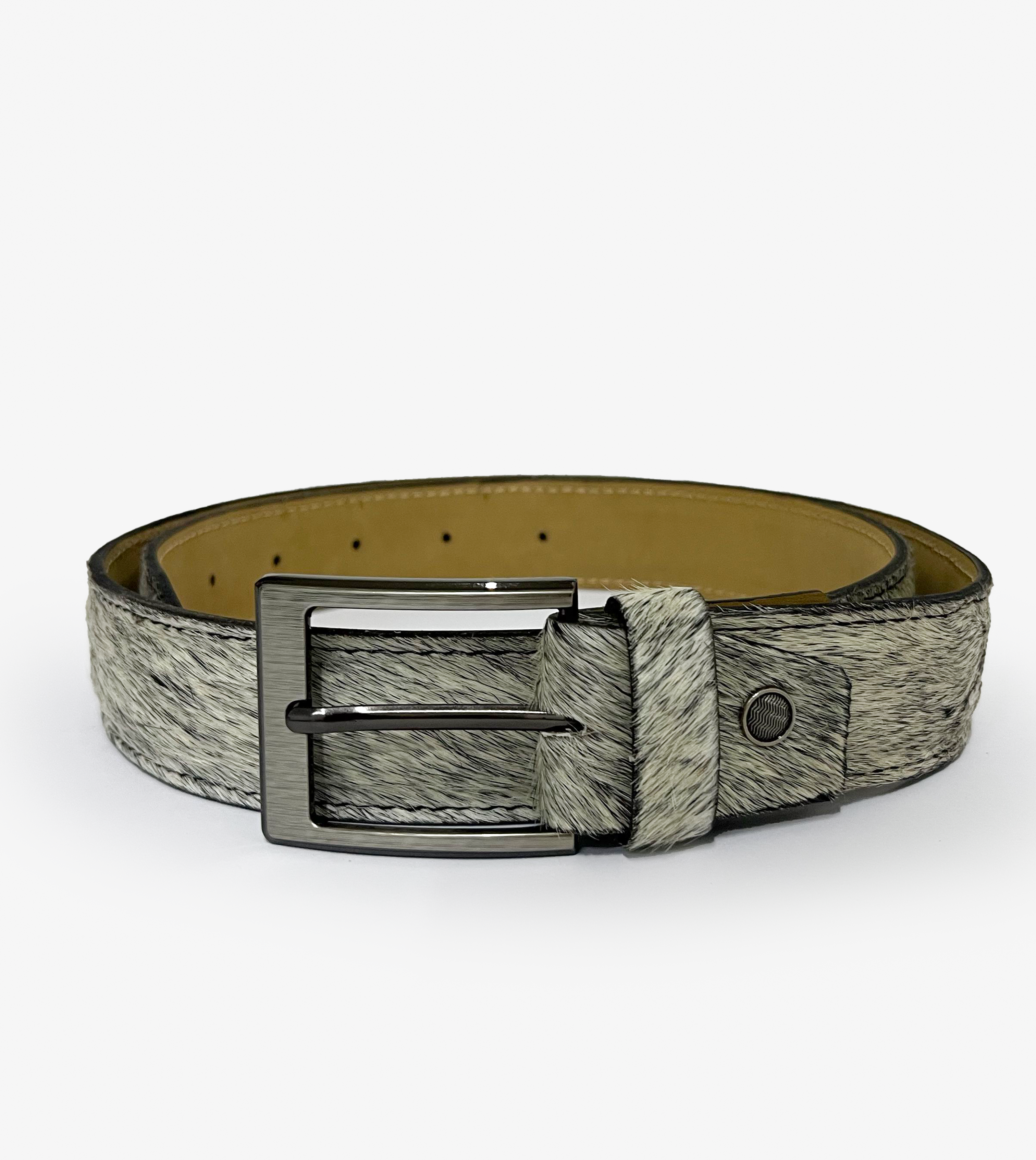 Gray Speckle Cowhide Belt
