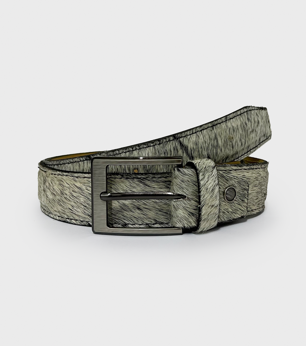 Gray Speckle Cowhide Belt