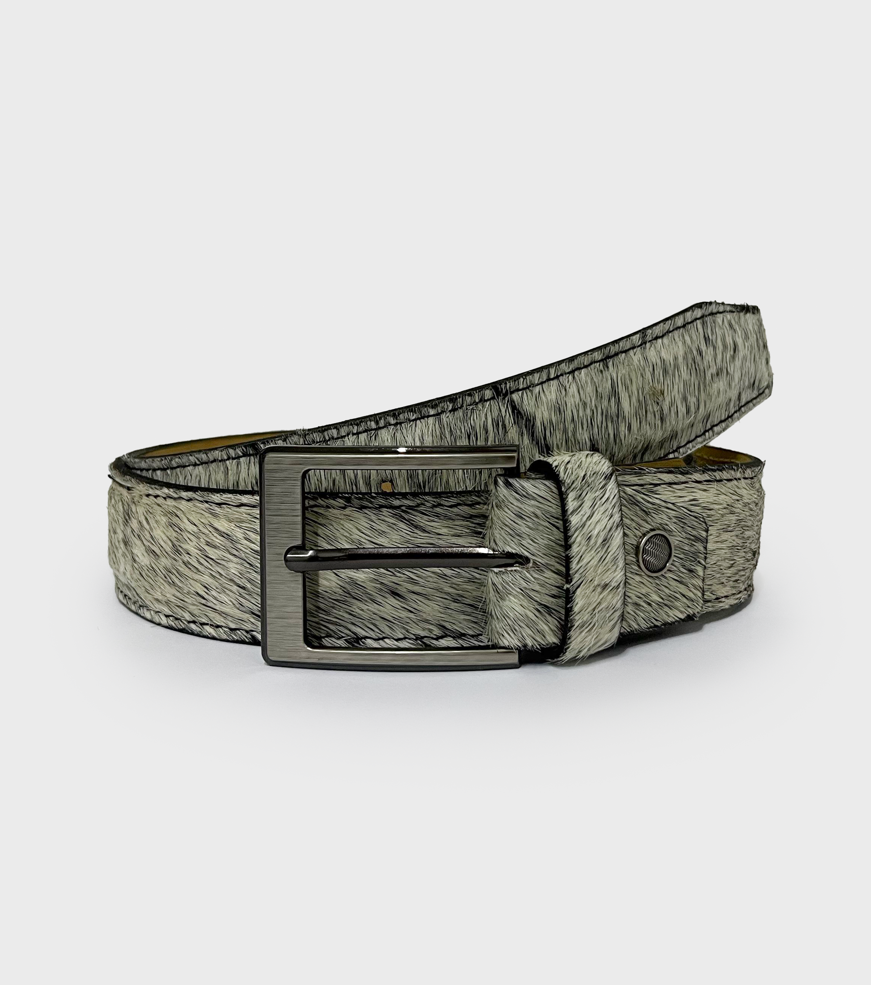 Gray Speckle Cowhide Belt