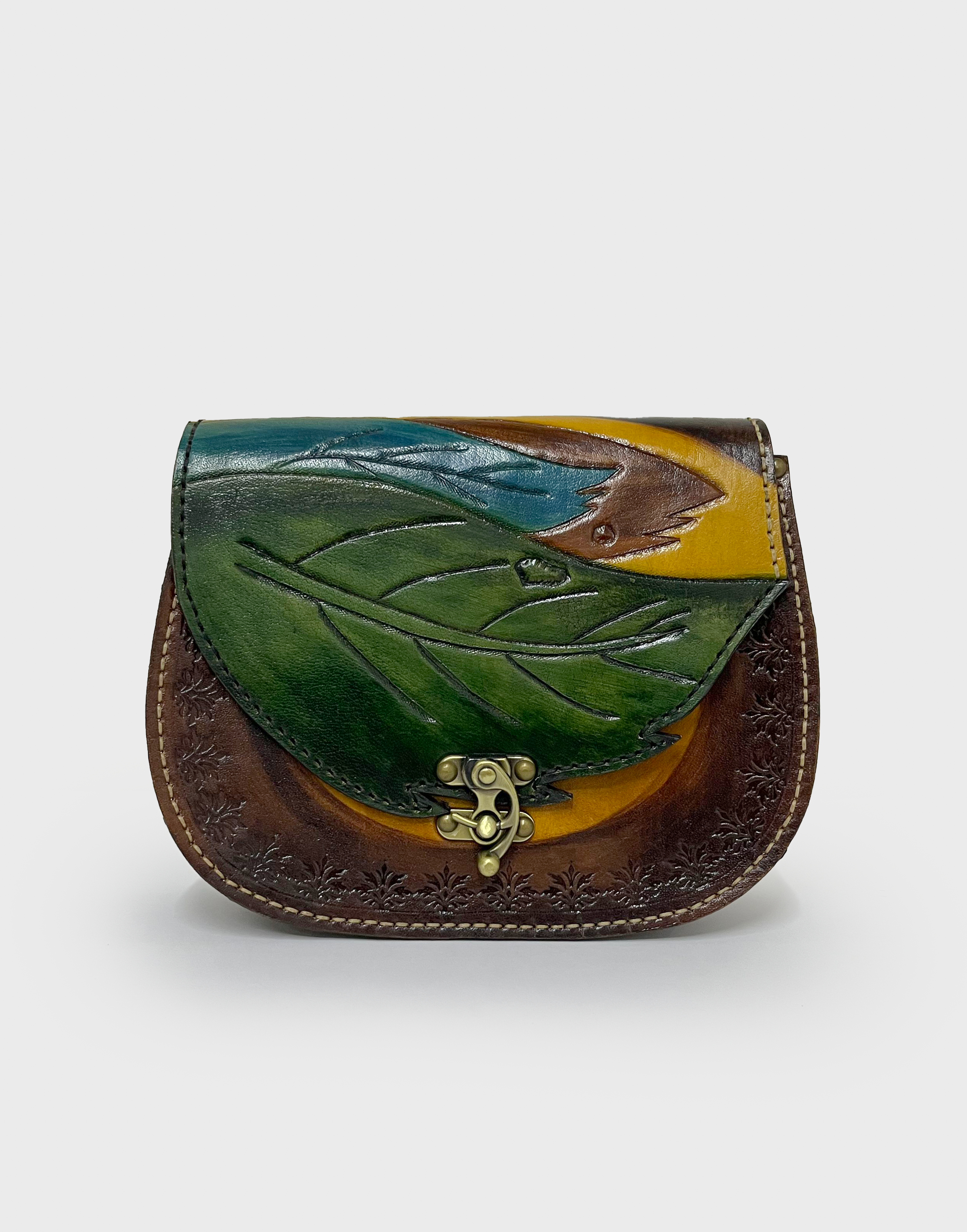 Green Leaf Crossbody Bag