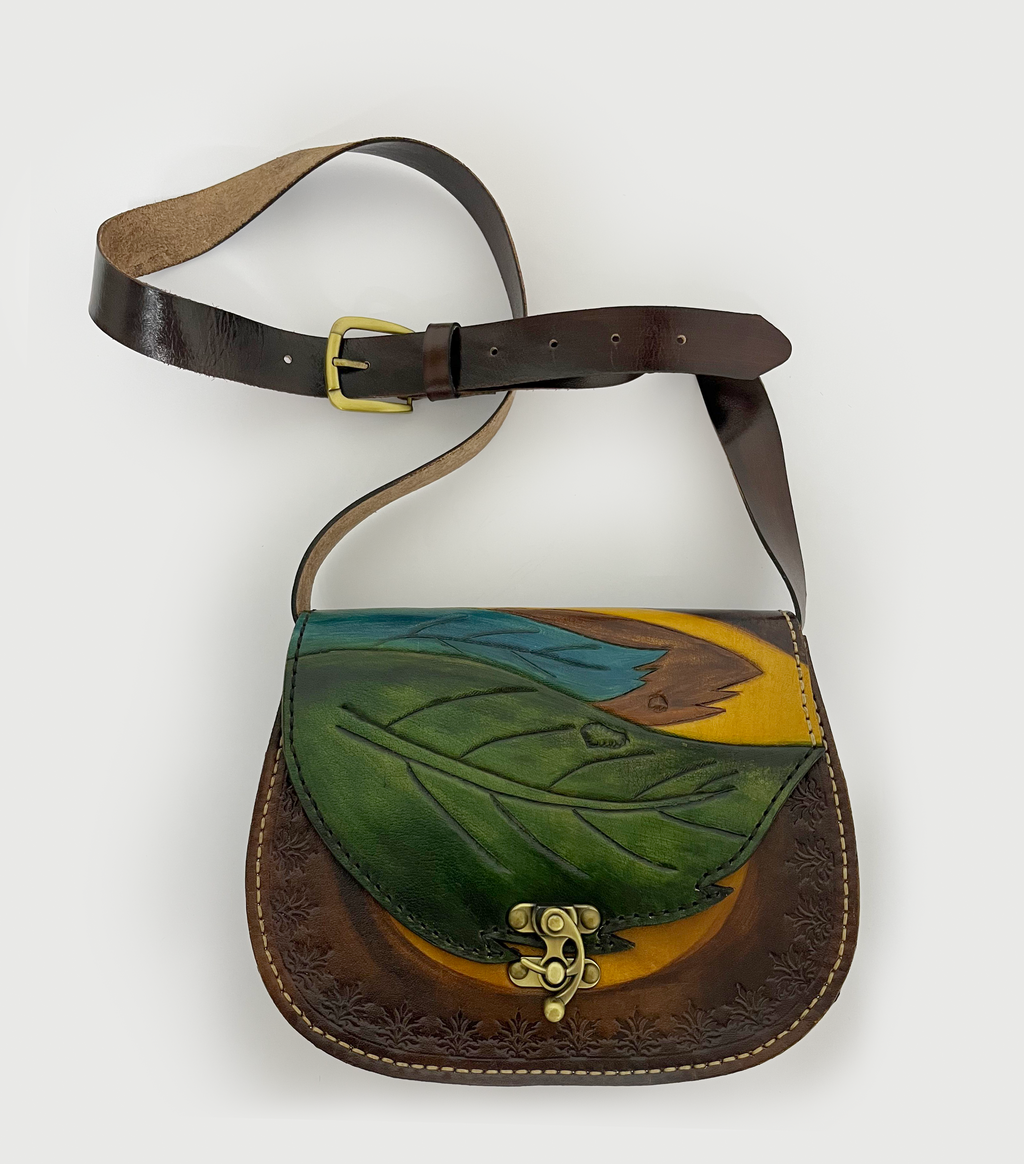 Green Leaf Crossbody Bag