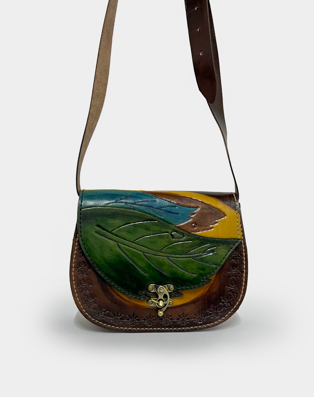 Green Leaf Crossbody Bag