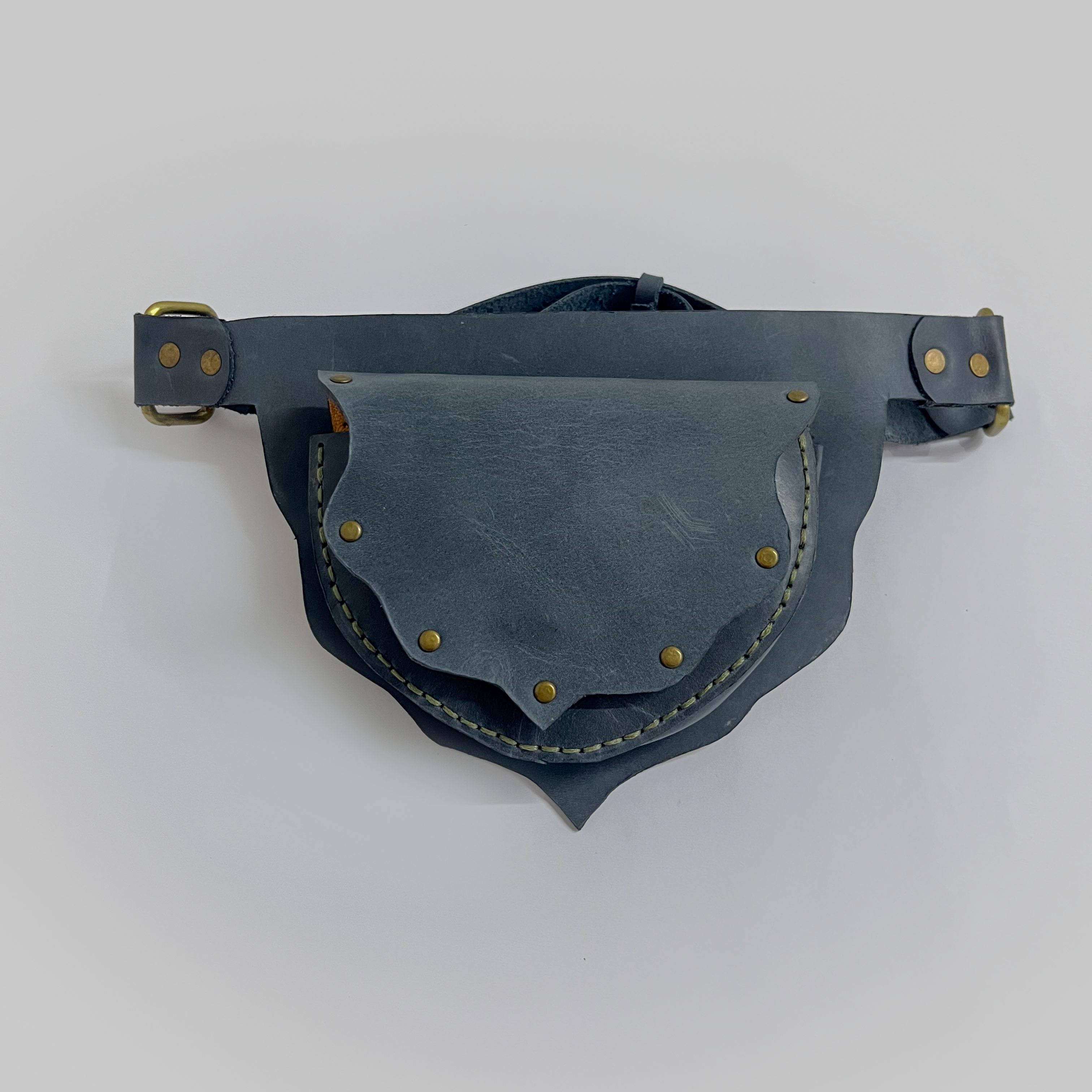 Navy Leather Waist Bag