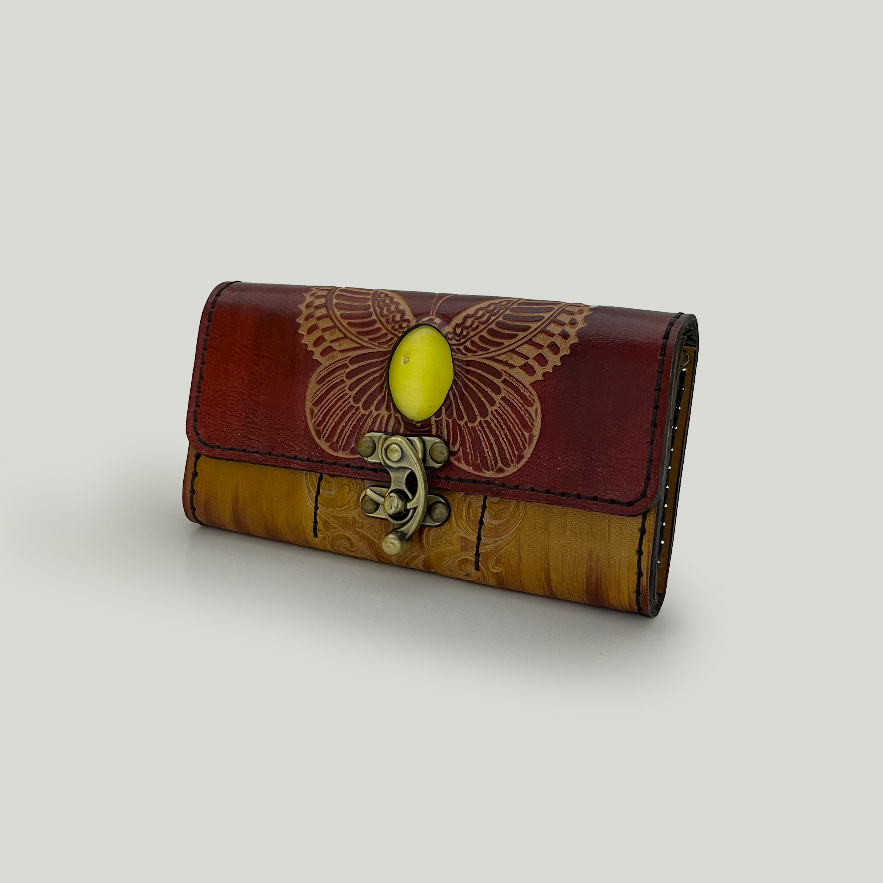 Butterfly Leather Clutch