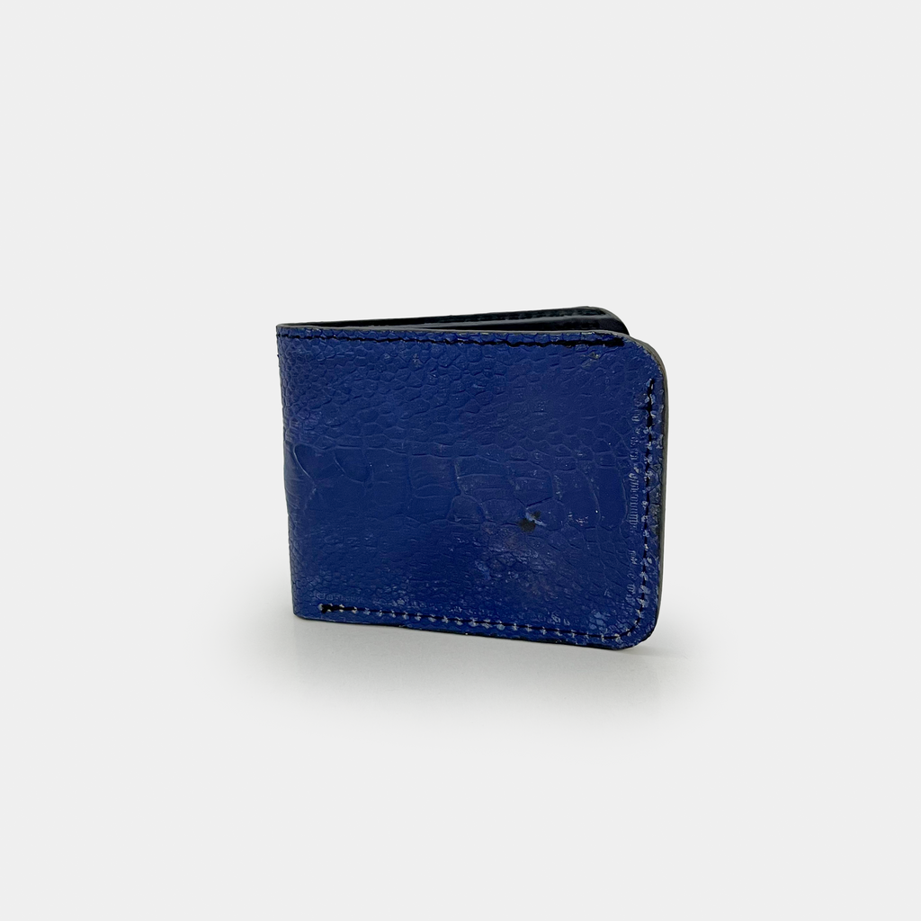 Blue Ostrich Leather Wallet