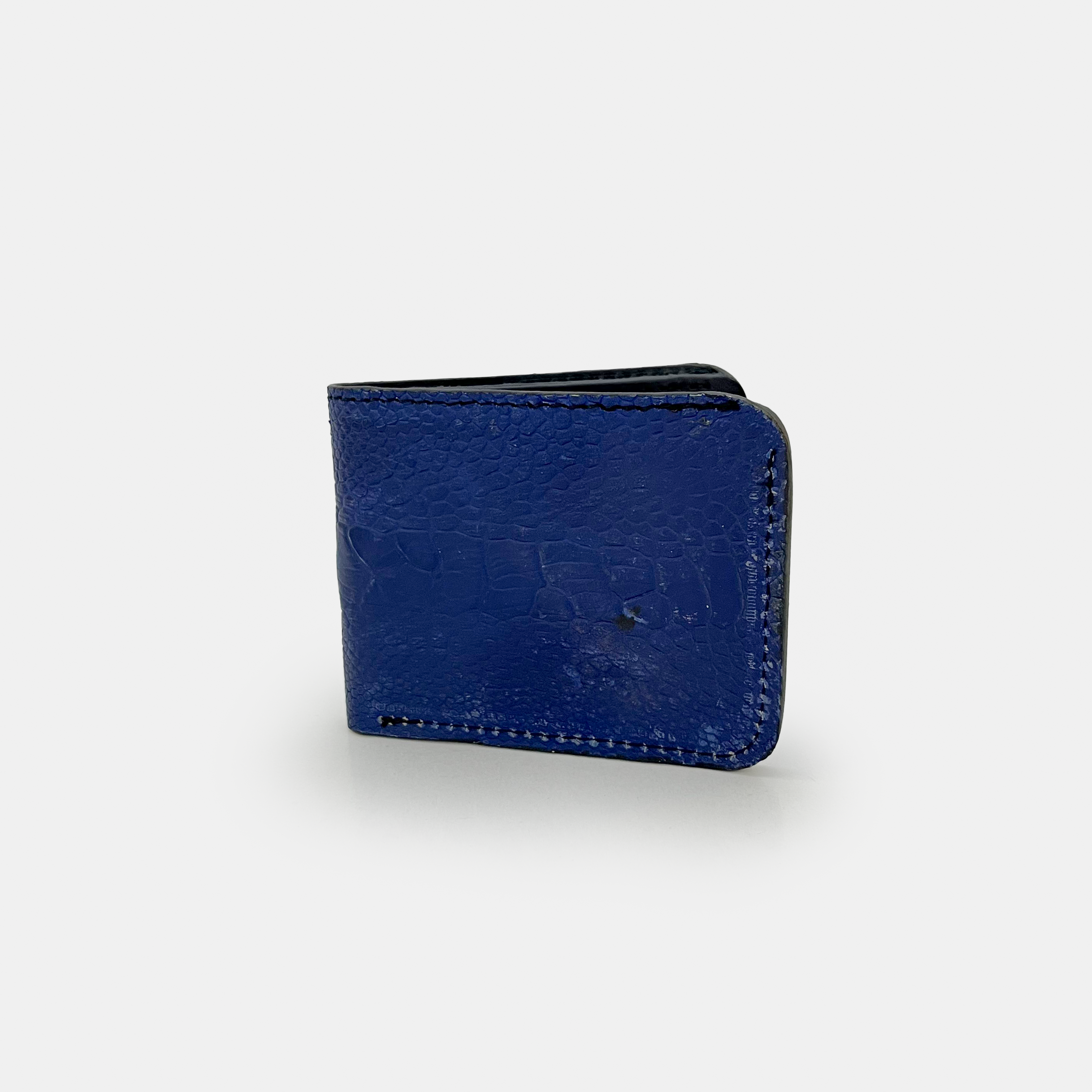 Blue Ostrich Leather Wallet