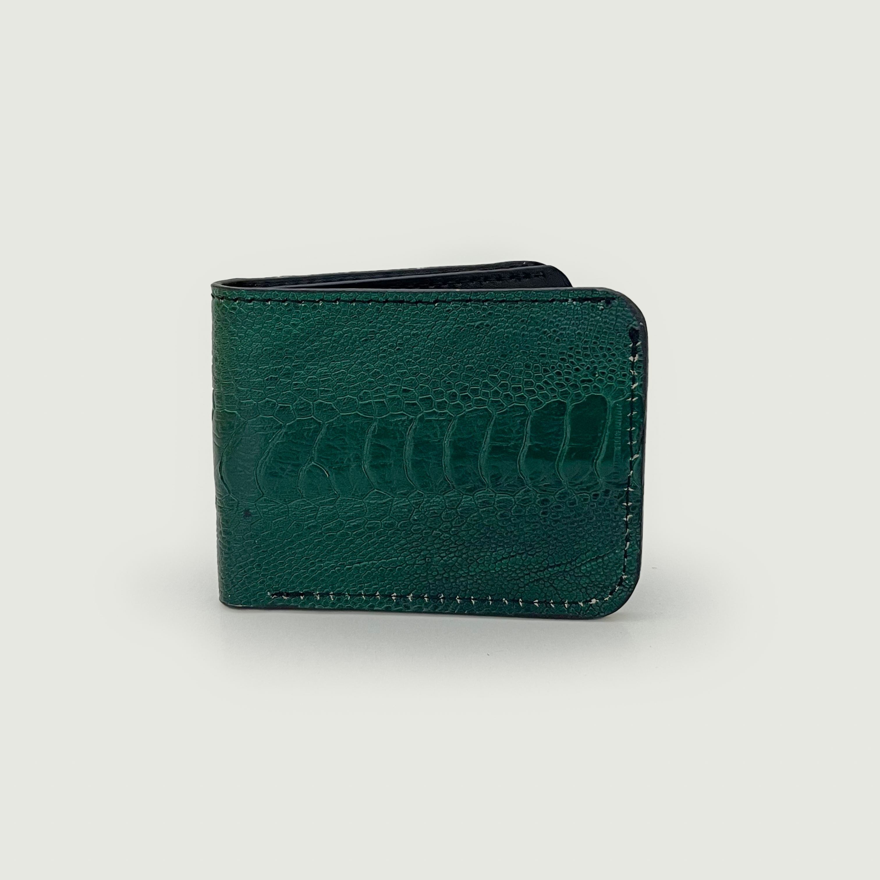Green Ostrich Leather Wallet