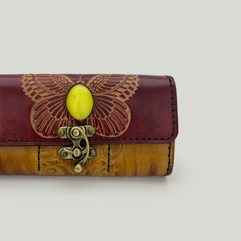Butterfly Leather Clutch