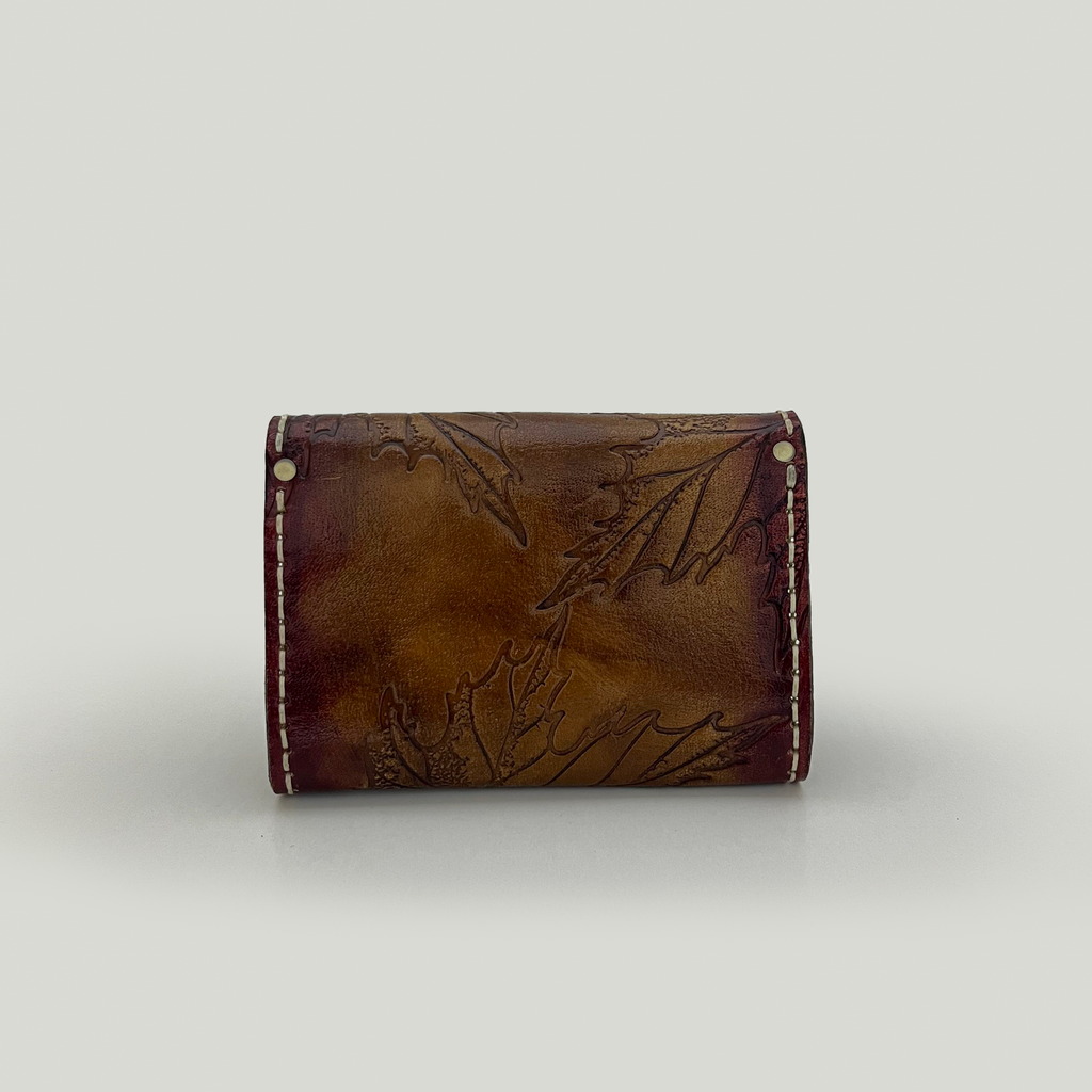 Rustic Red Leather Clutch - Small