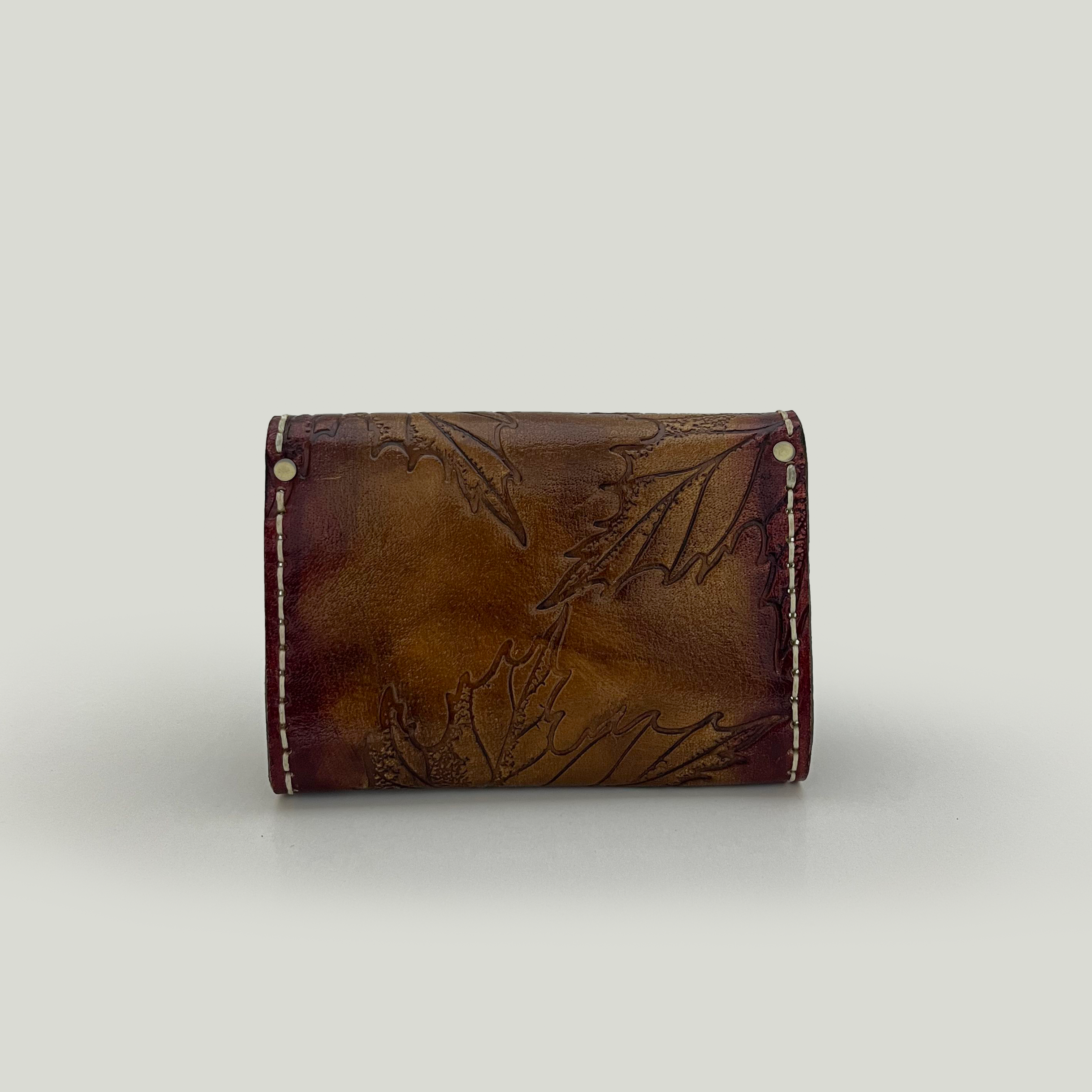 Rustic Red Leather Clutch - Small