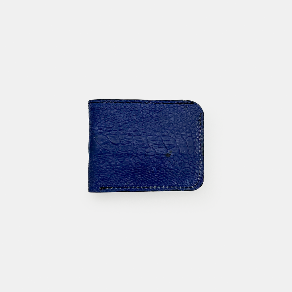 Blue Ostrich Leather Wallet