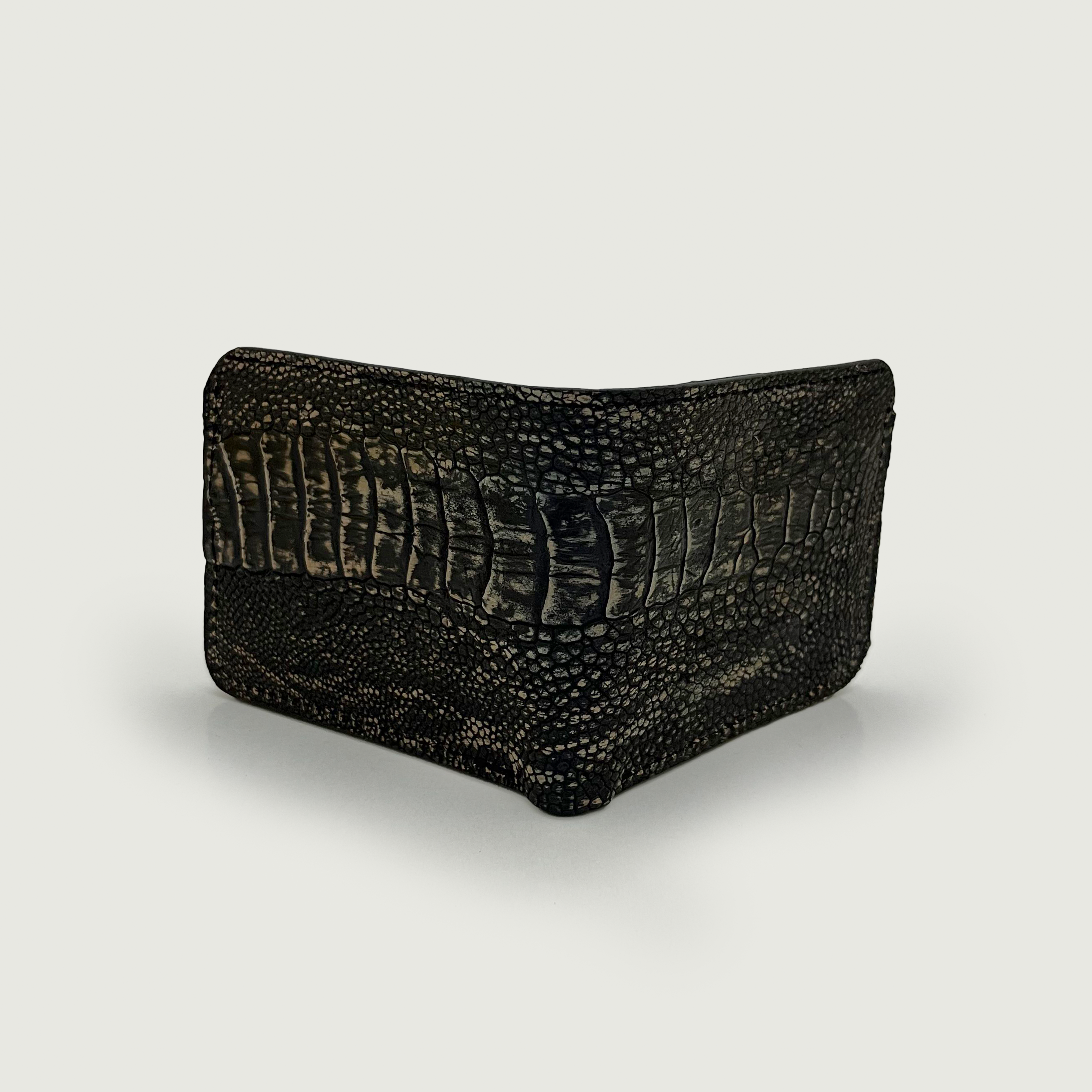 Black Ostrich Leather Wallet