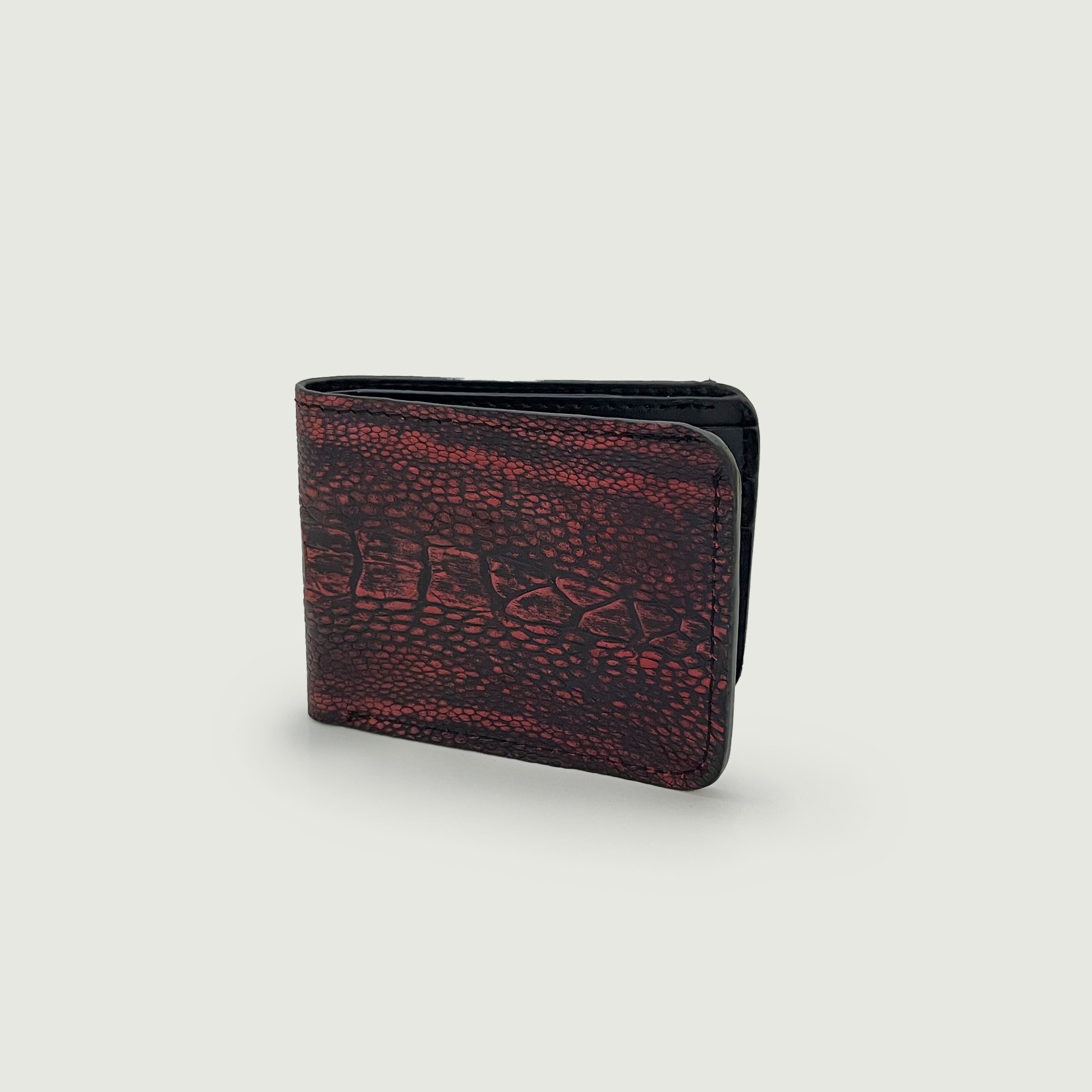Burgundy Ostrich Leather Wallet