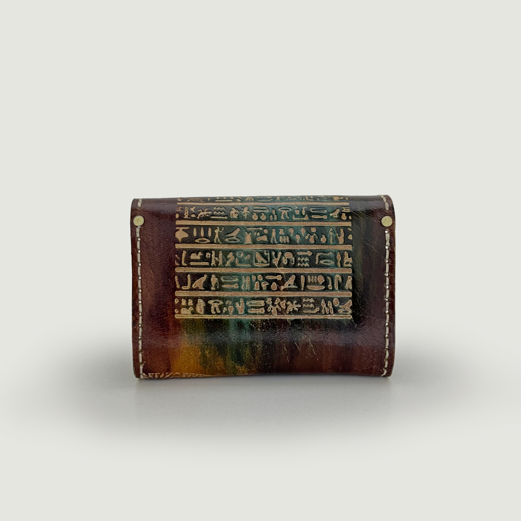 Scarab of Pharaoh Leather Clutch - Small