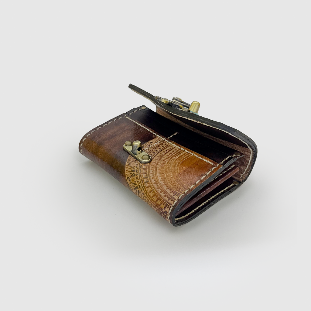 Scarab of Pharaoh Leather Clutch - Small