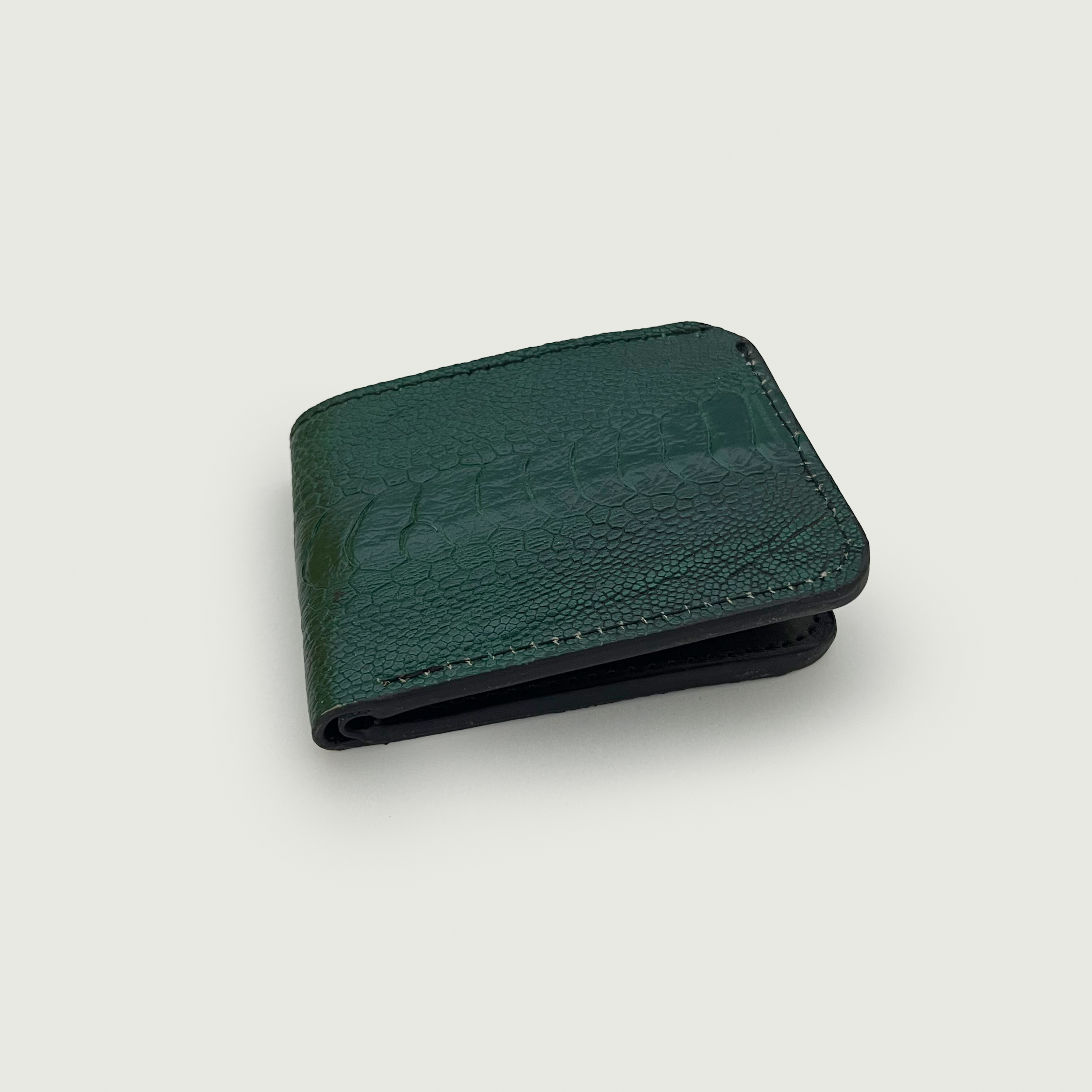 Green Ostrich Leather Wallet