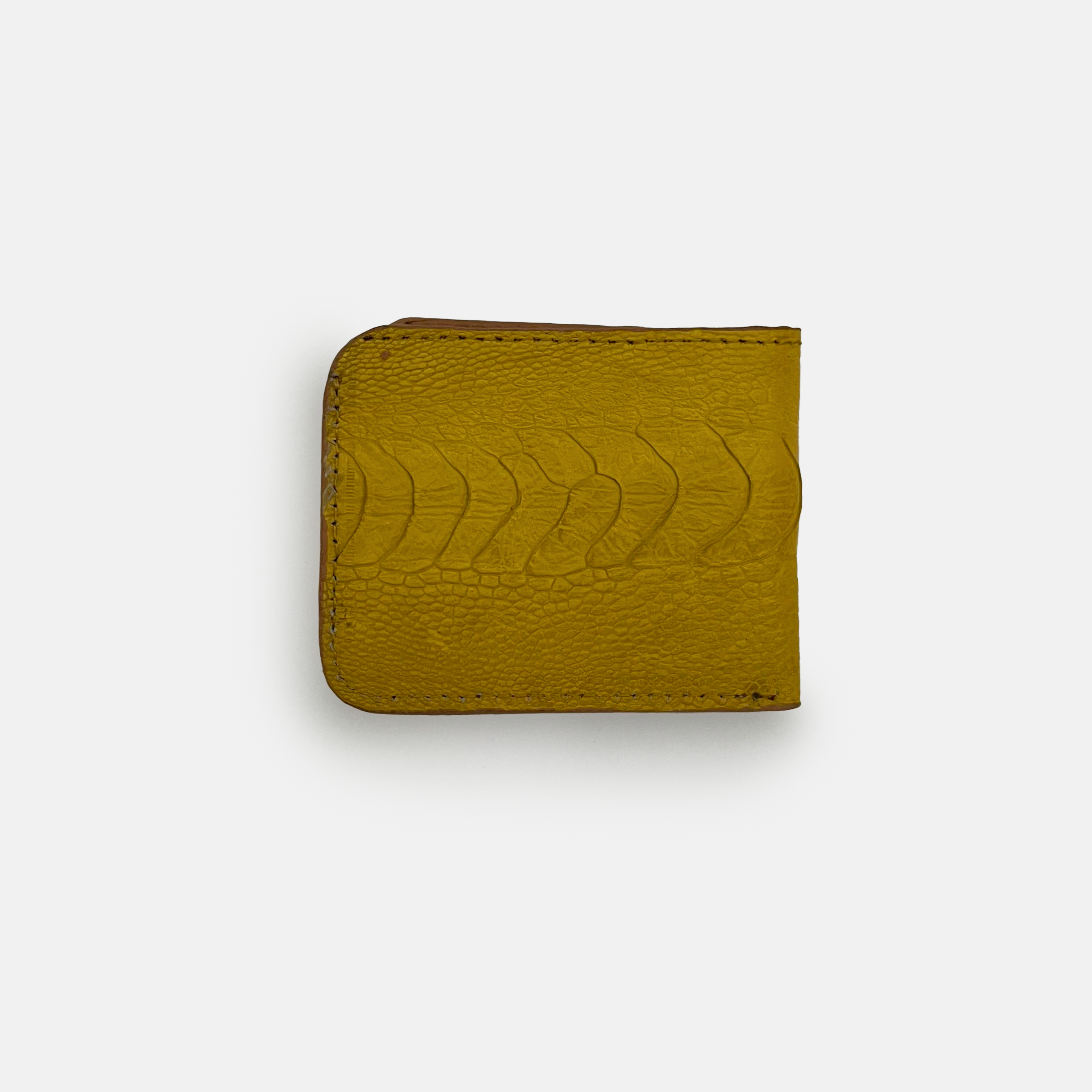 Yellow Ostrich Leather Wallet