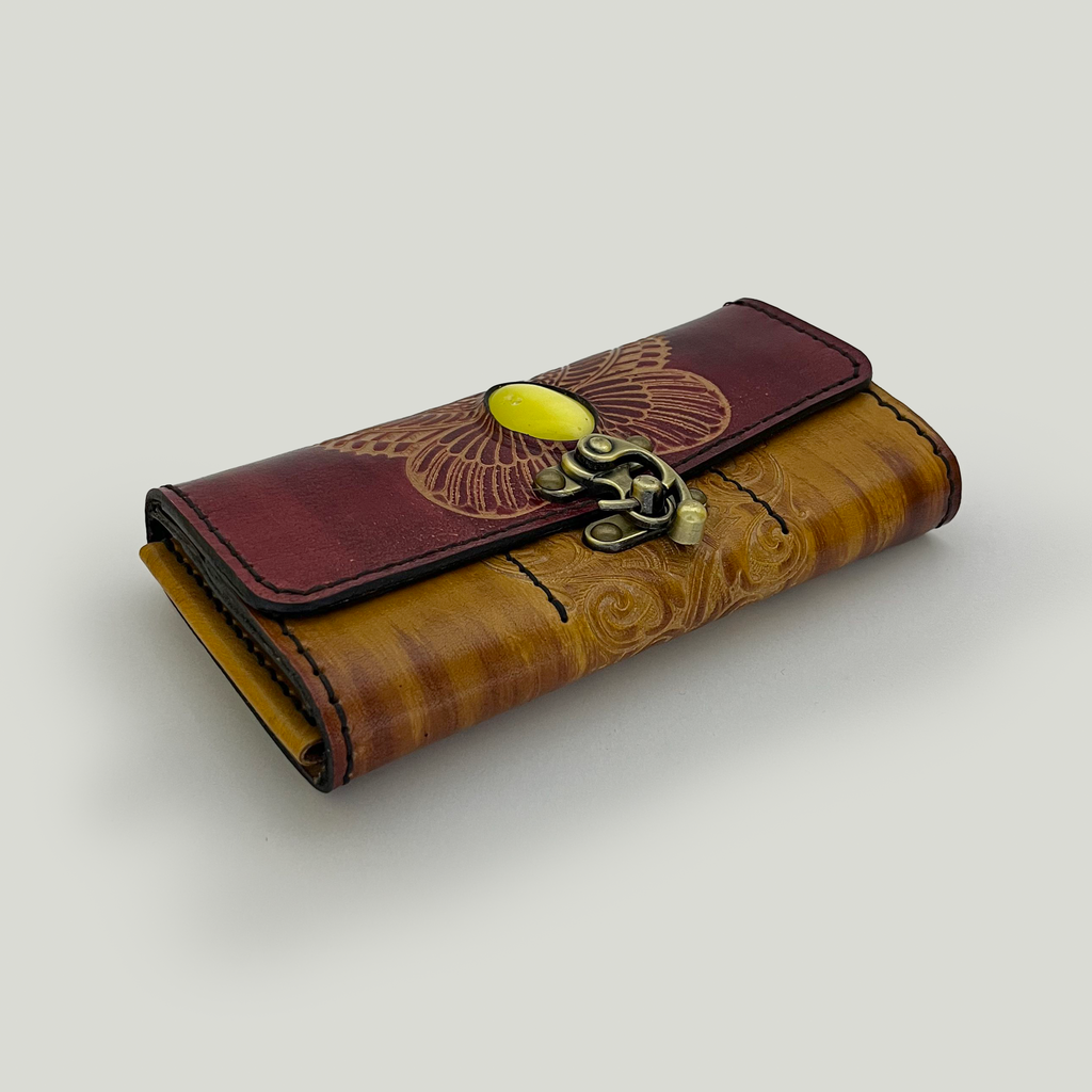 Butterfly Leather Clutch