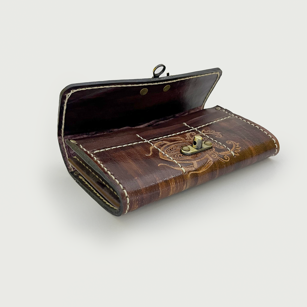 Pharaonic Wing Leather Clutch