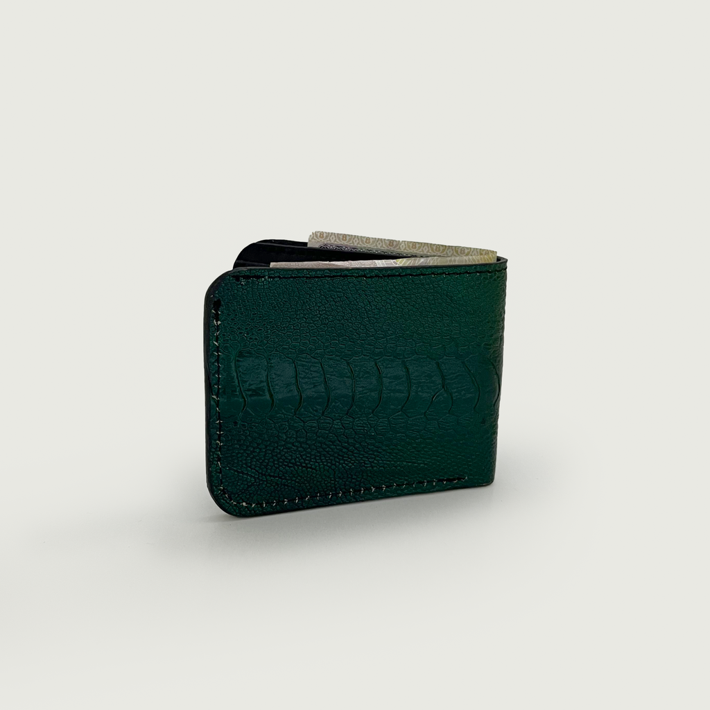 Green Ostrich Leather Wallet