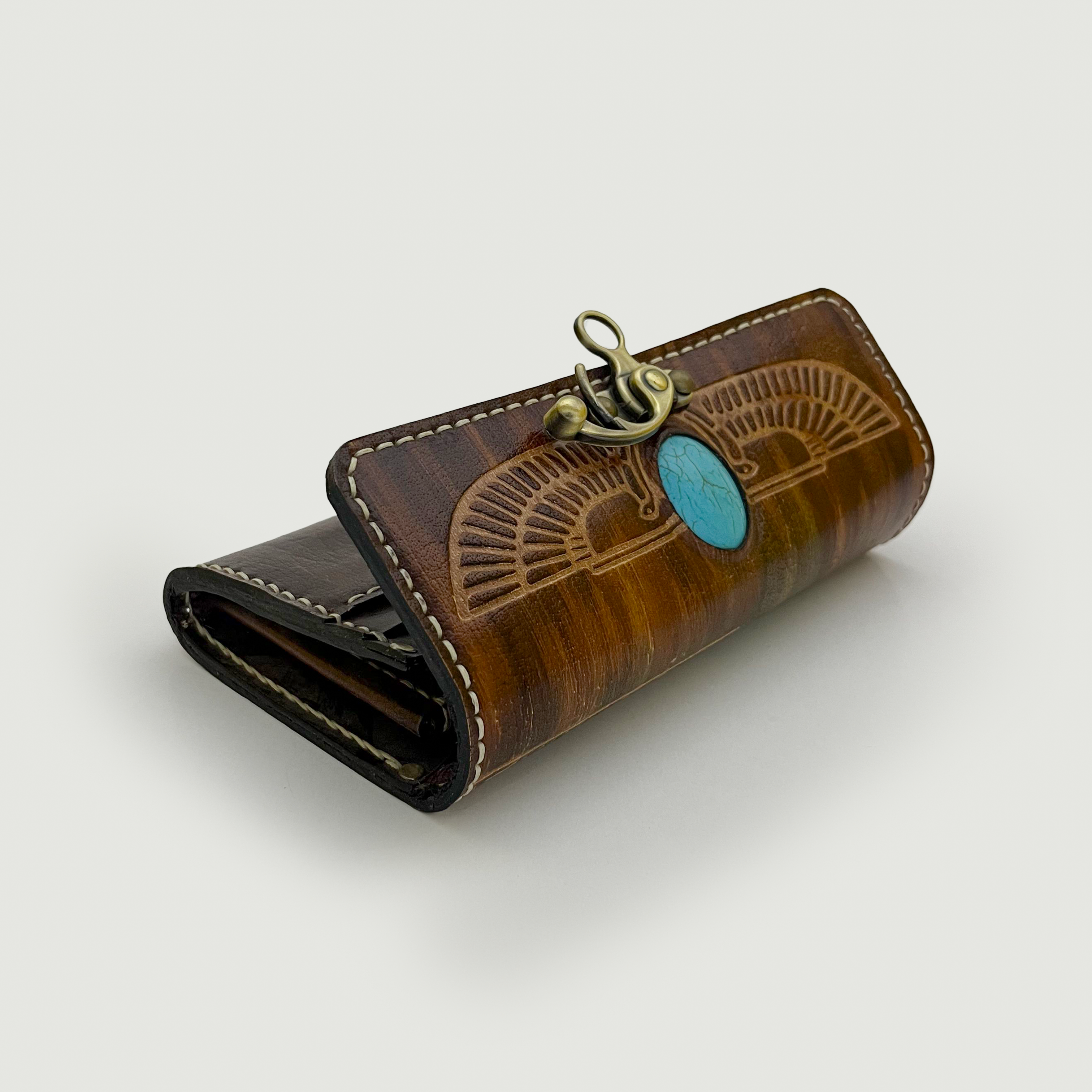 Pharaonic Wing Leather Clutch