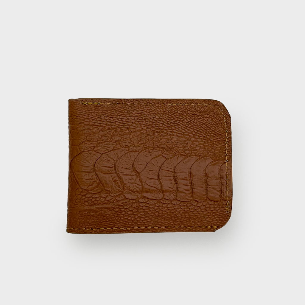 Brown Ostrich Leather Wallet