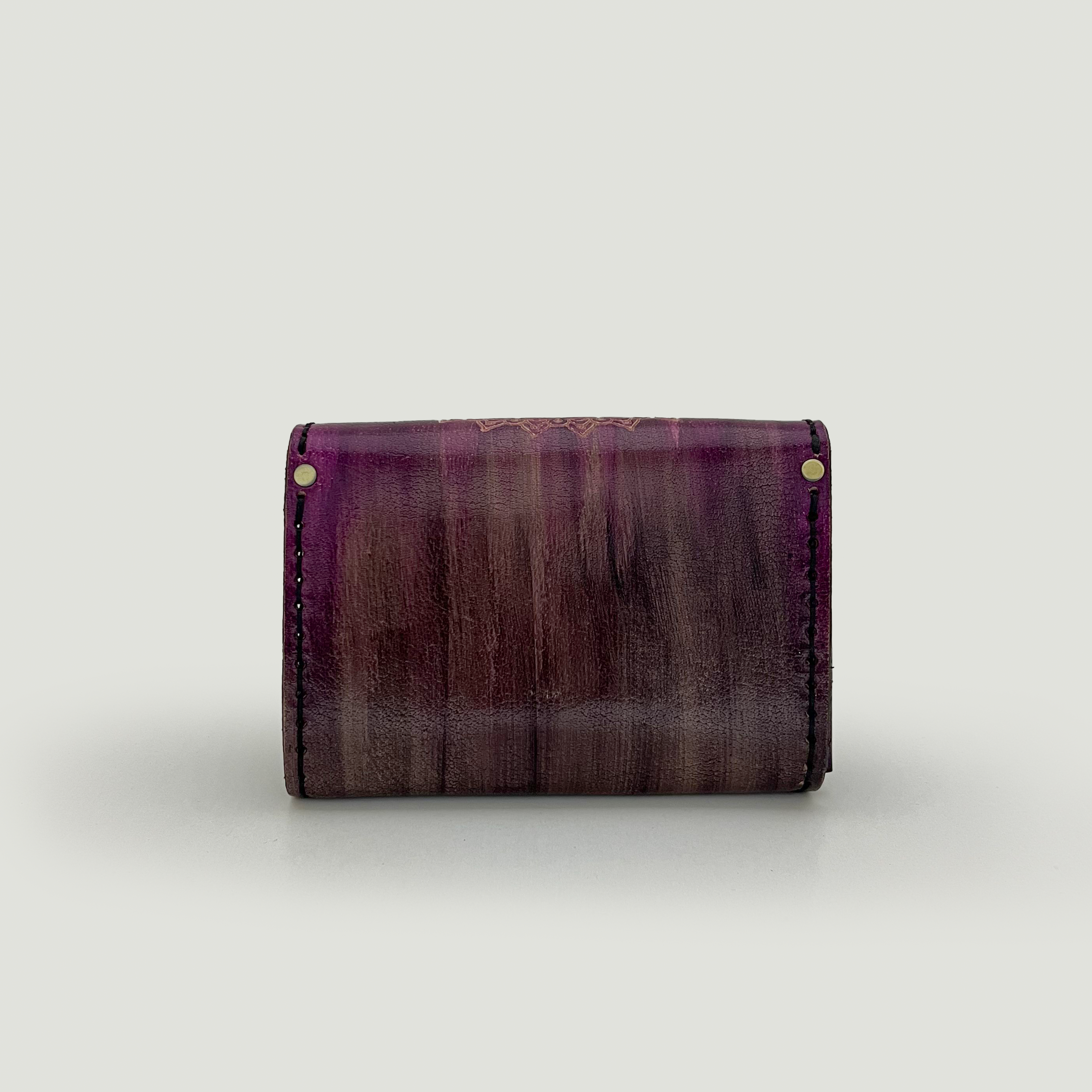 handmade Mandala Stone Leather Clutch