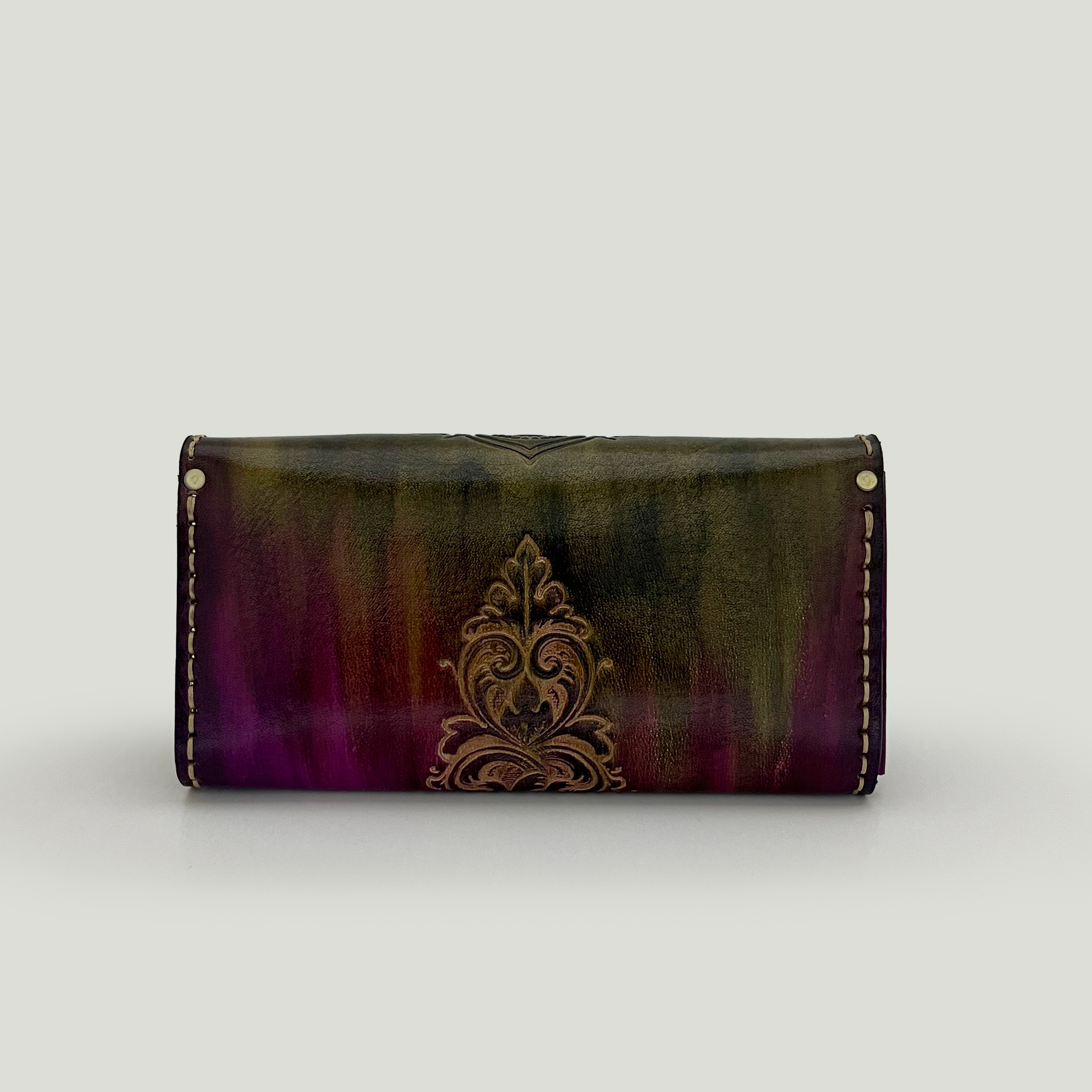 Purple Leather Clutch 