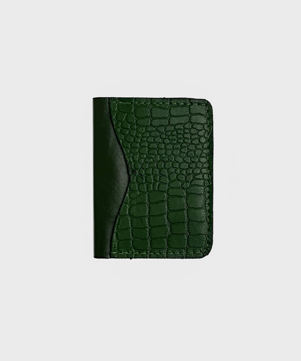 leather handmade green card holder